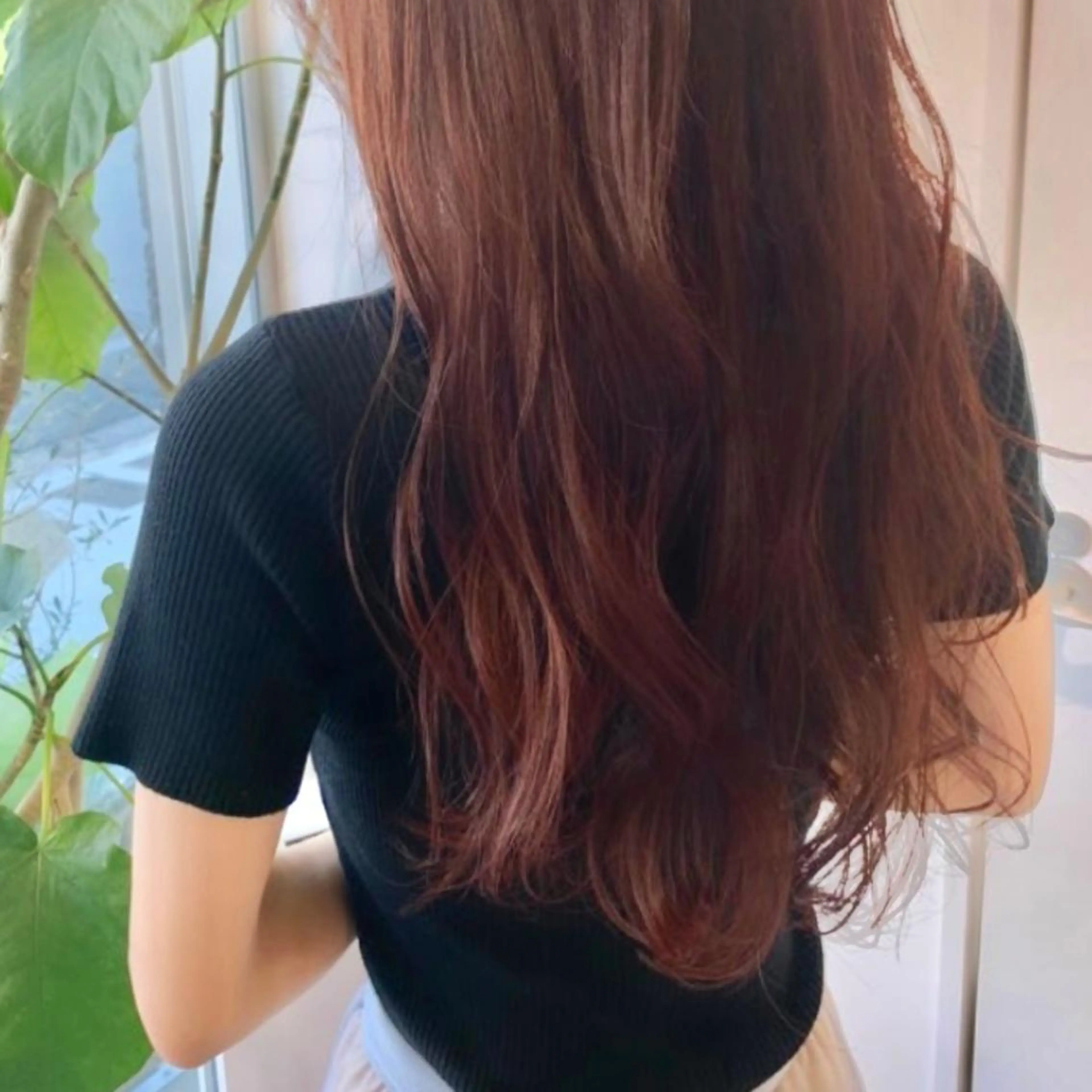 ロング カラー ラベンダーカラー ピンクカラー ピンクラベンダー レッドカラー 農添 杏のヘアスタイル