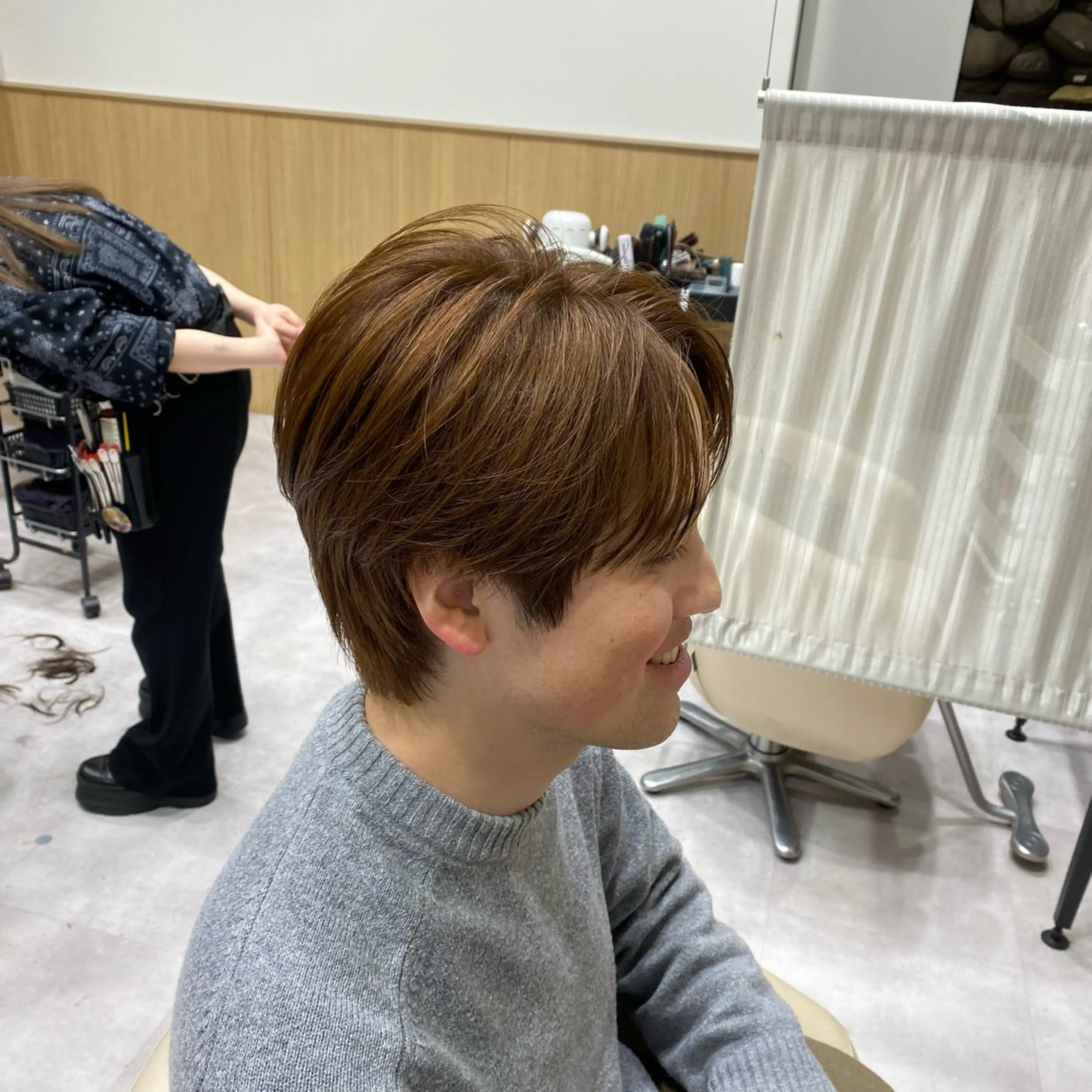 ショート カラー メンズ UNIX所属・村上翼/ハンサム ショート/パーマのヘアスタイル