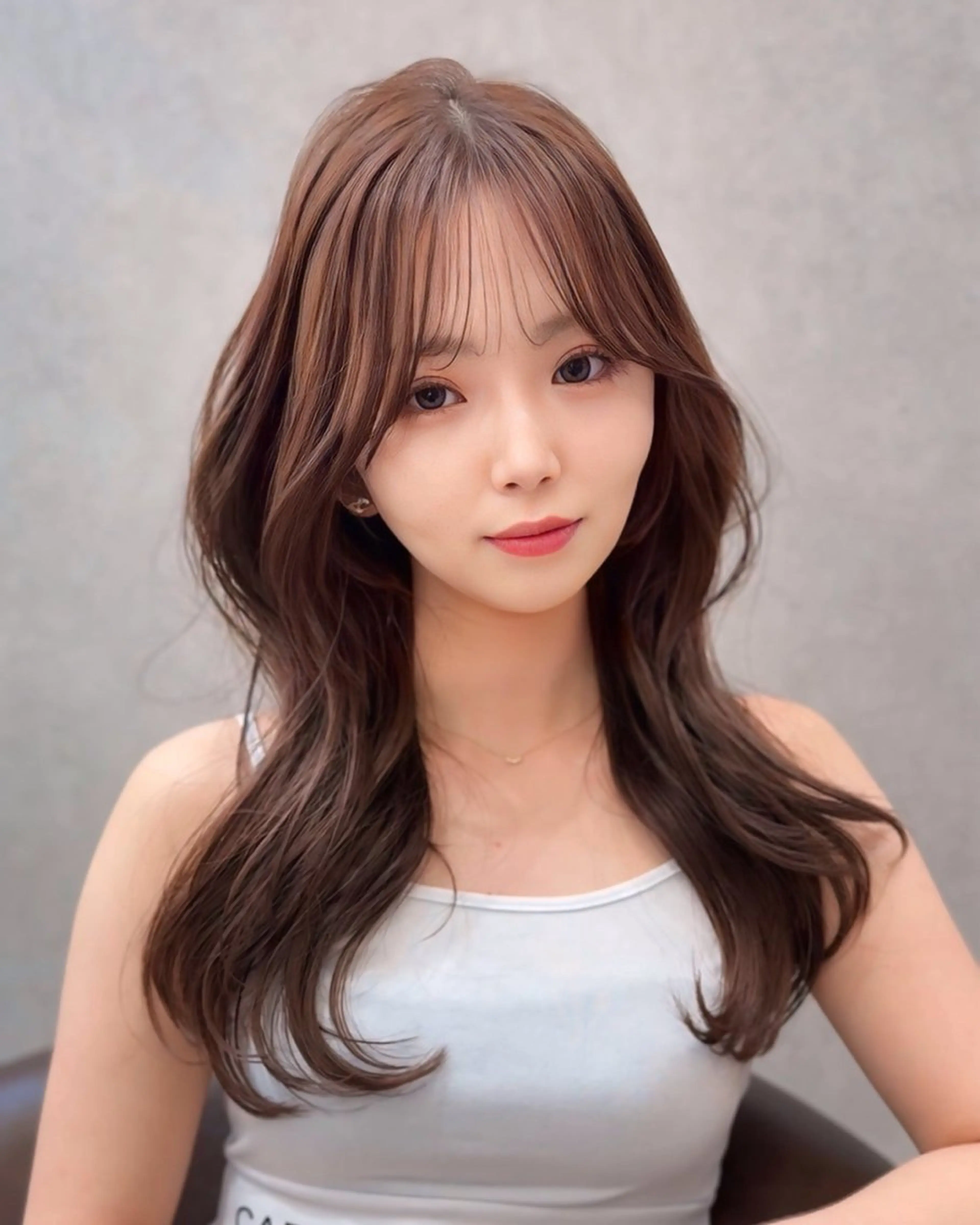 ロング カラー カット ダブルカラー 韓国レイヤーKYONのヘアスタイル