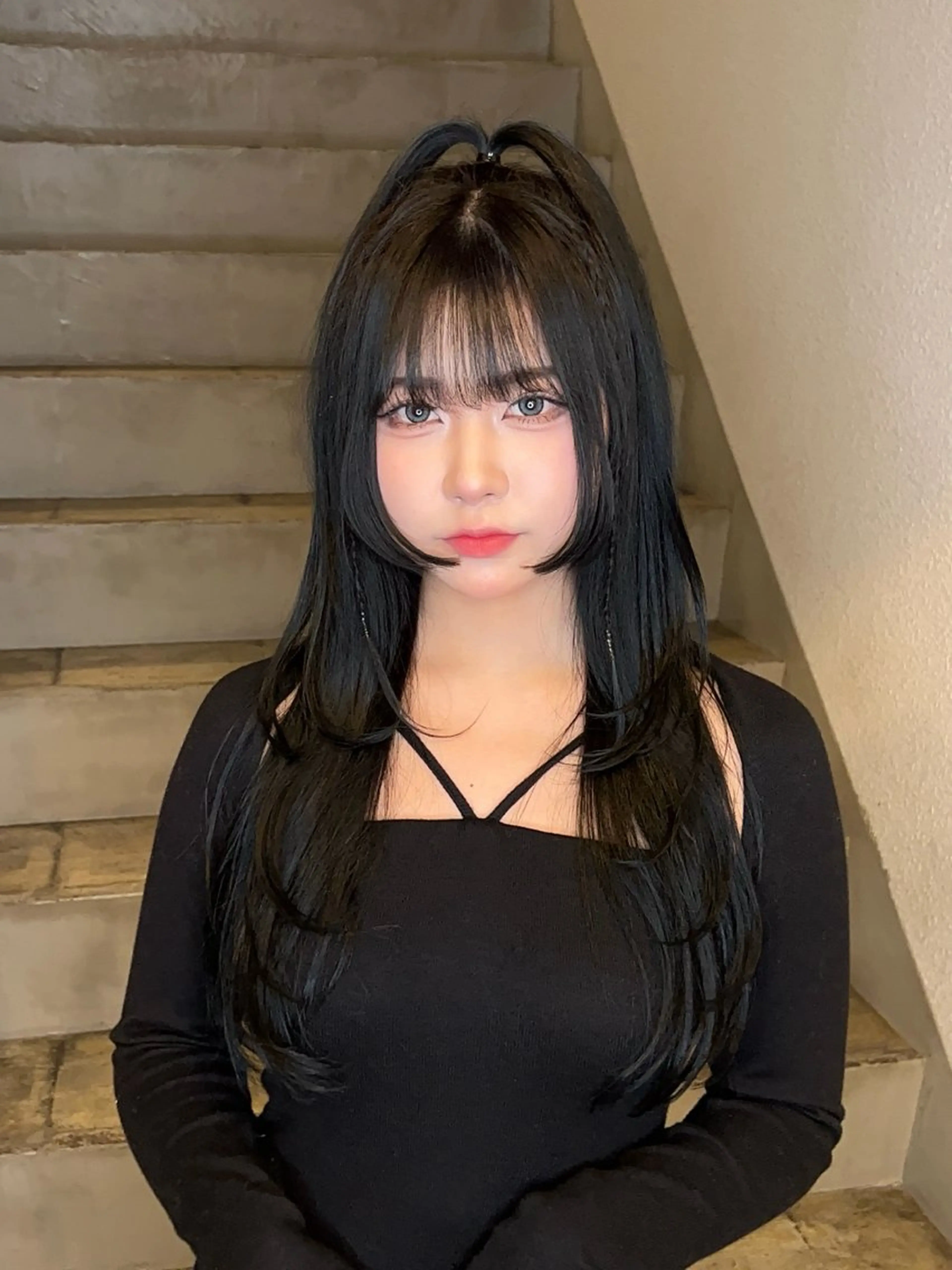 セミロング カラー レイヤーカット カット ヘアカラー ムラ修正💎 艶髪ハイトーン💎のヘアスタイル