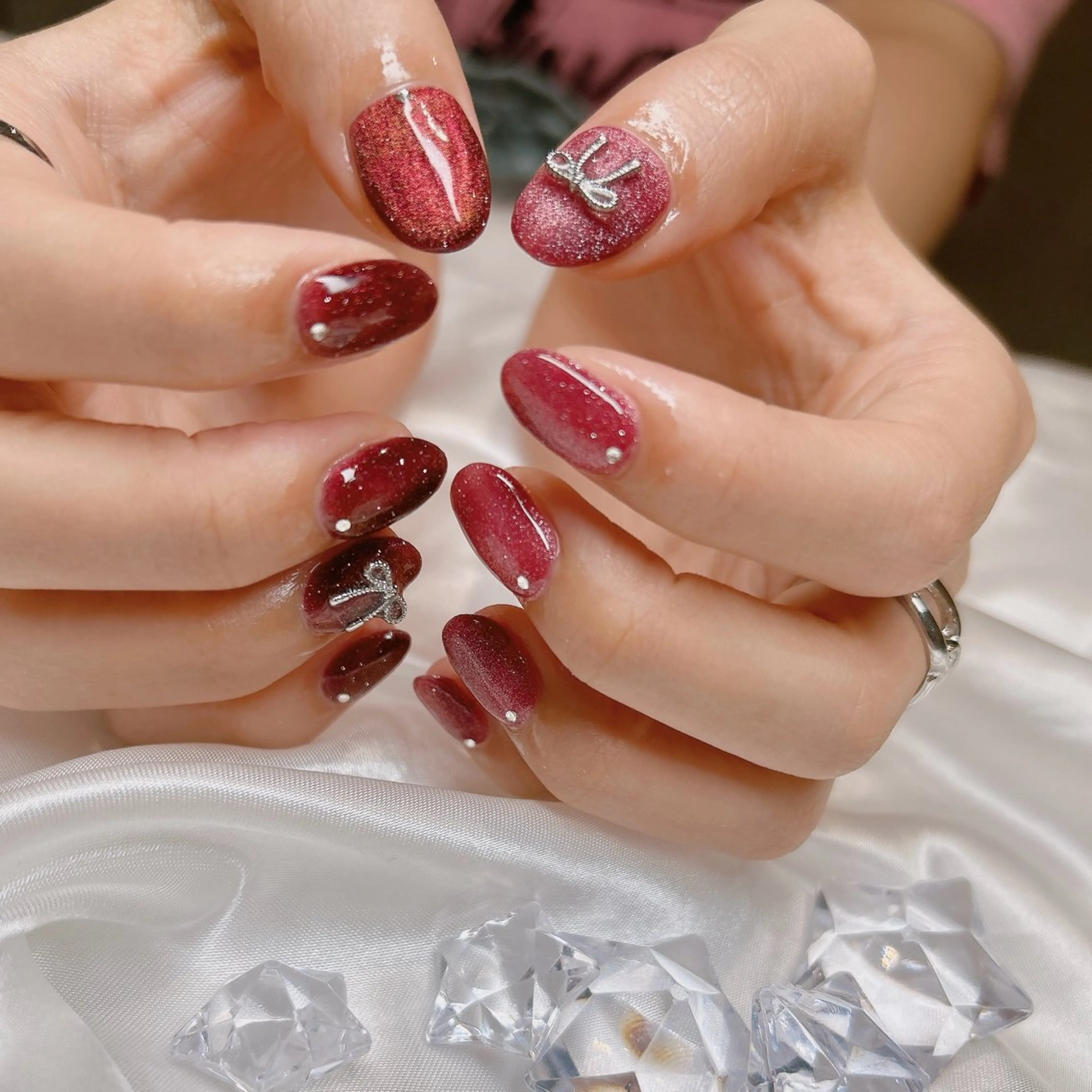 ネイル フラッシュネイル フラッシュマグ マグネットネイル ハンドネイル junna のぞいてねのネイルデザイン