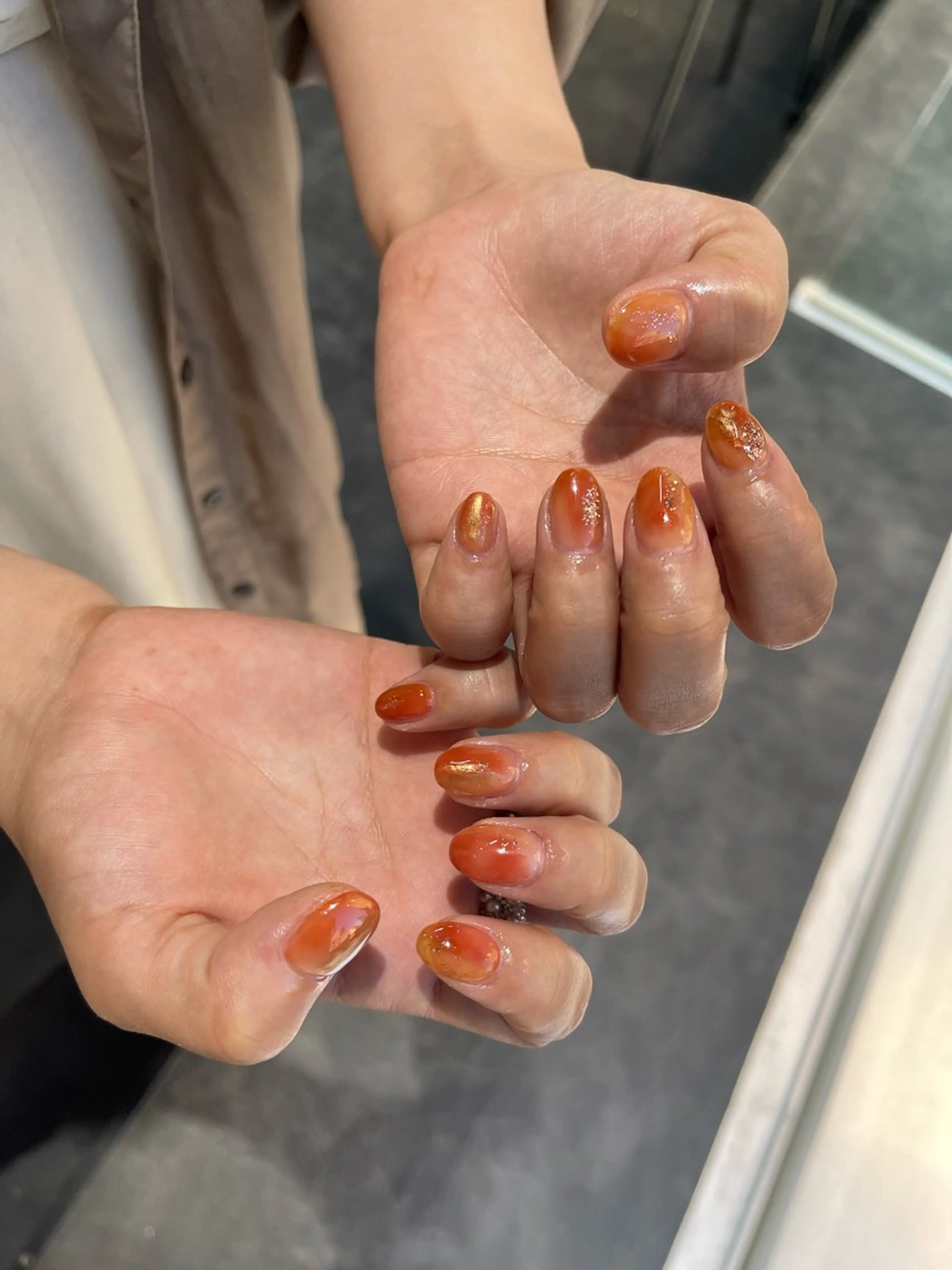 ネイル フレンチネイル マグネットネイル ニュアンスネイル ワンカラーネイル ハンドネイル GRANDE大須 Cecil💜のネイルデザイン