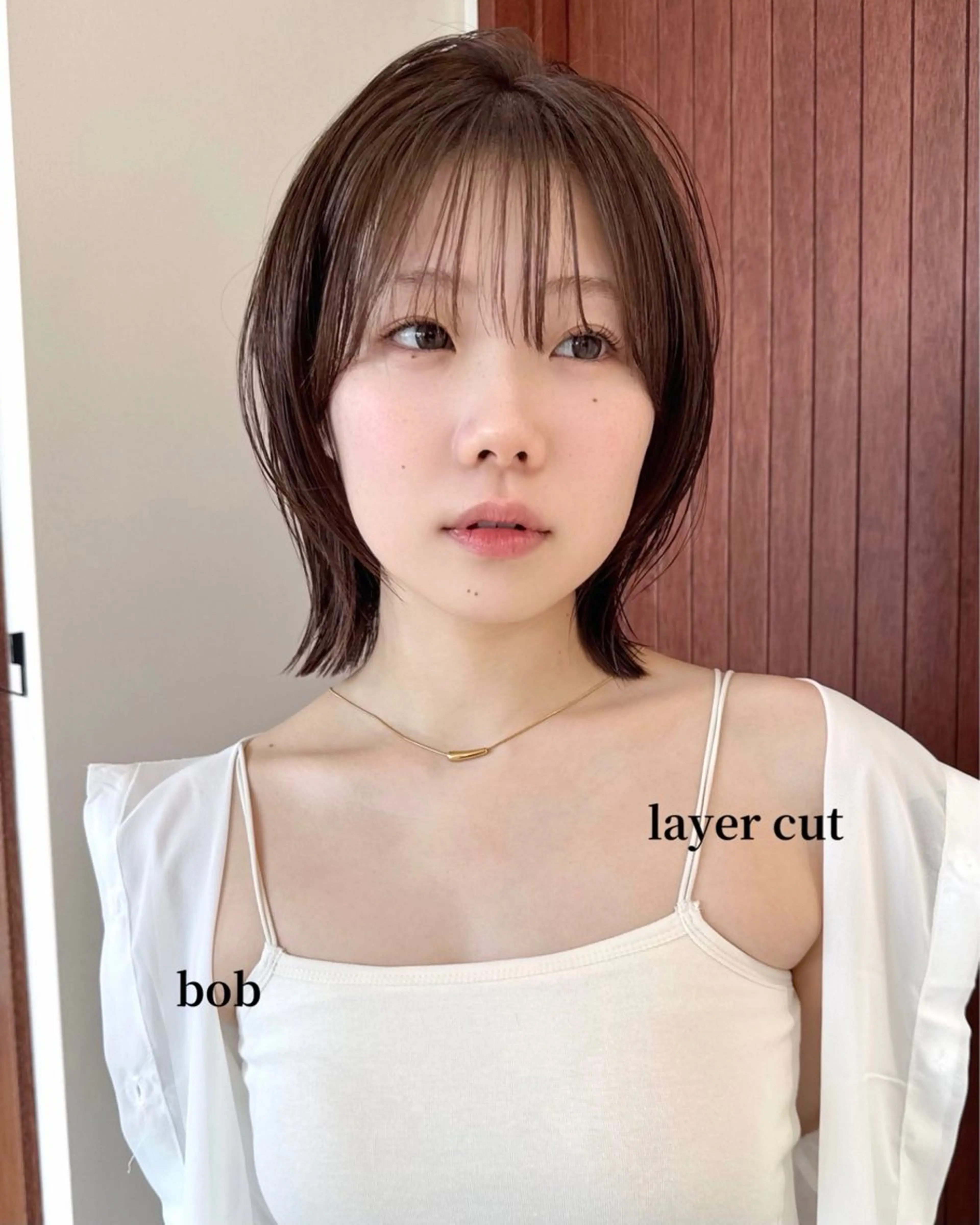 ショート 切りっぱなしボブ ボブ 韓国風ヘア 縮毛矯正 カット ヘアカラー hollo渋谷所属・タッセルボブ /DAIKIのヘアスタイル