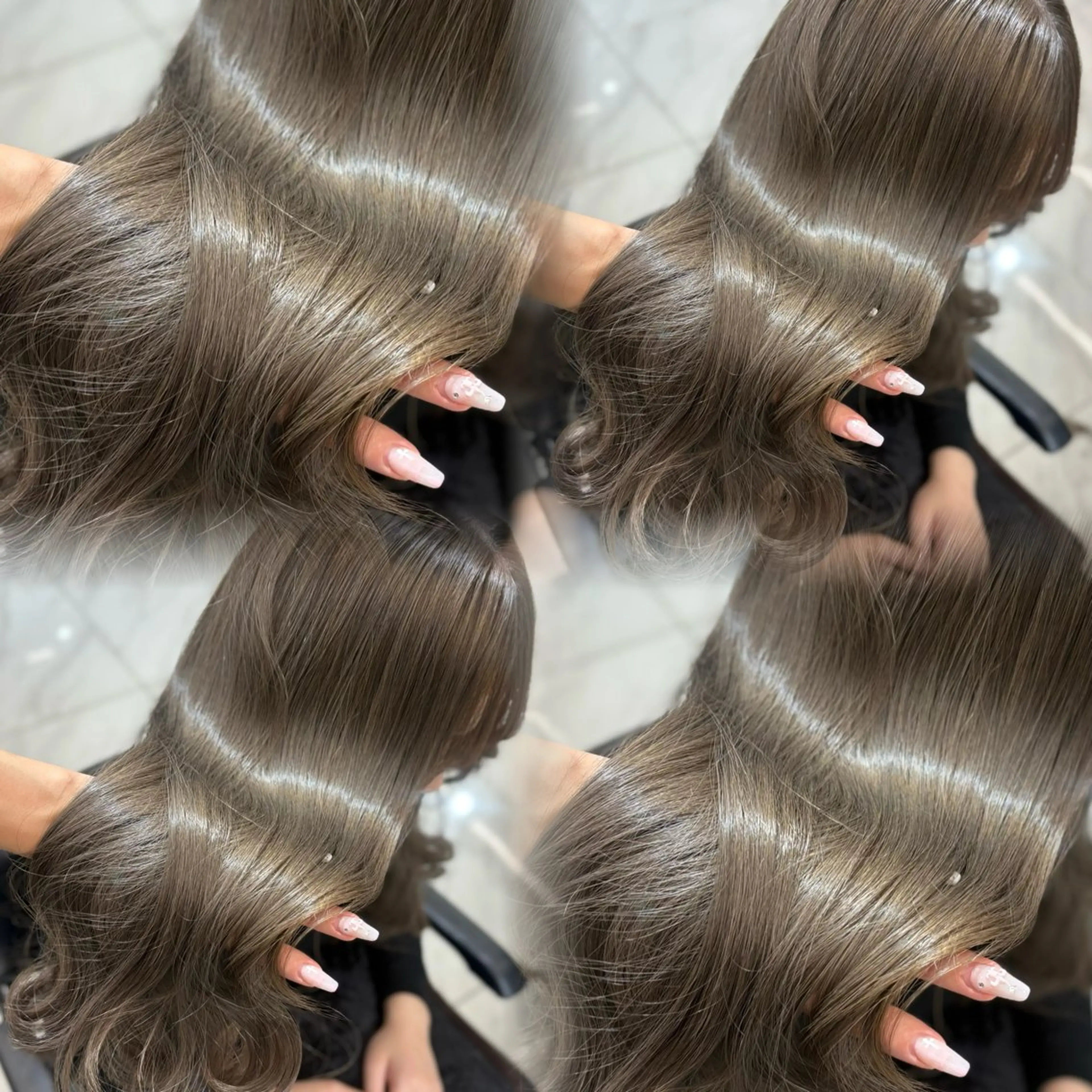 ロング カラー 透明感カラー トリートメント ヘアカラー トリートメント 上品韓国ヘア🩶艶髪 🩶渋谷/aoiのヘアスタイル