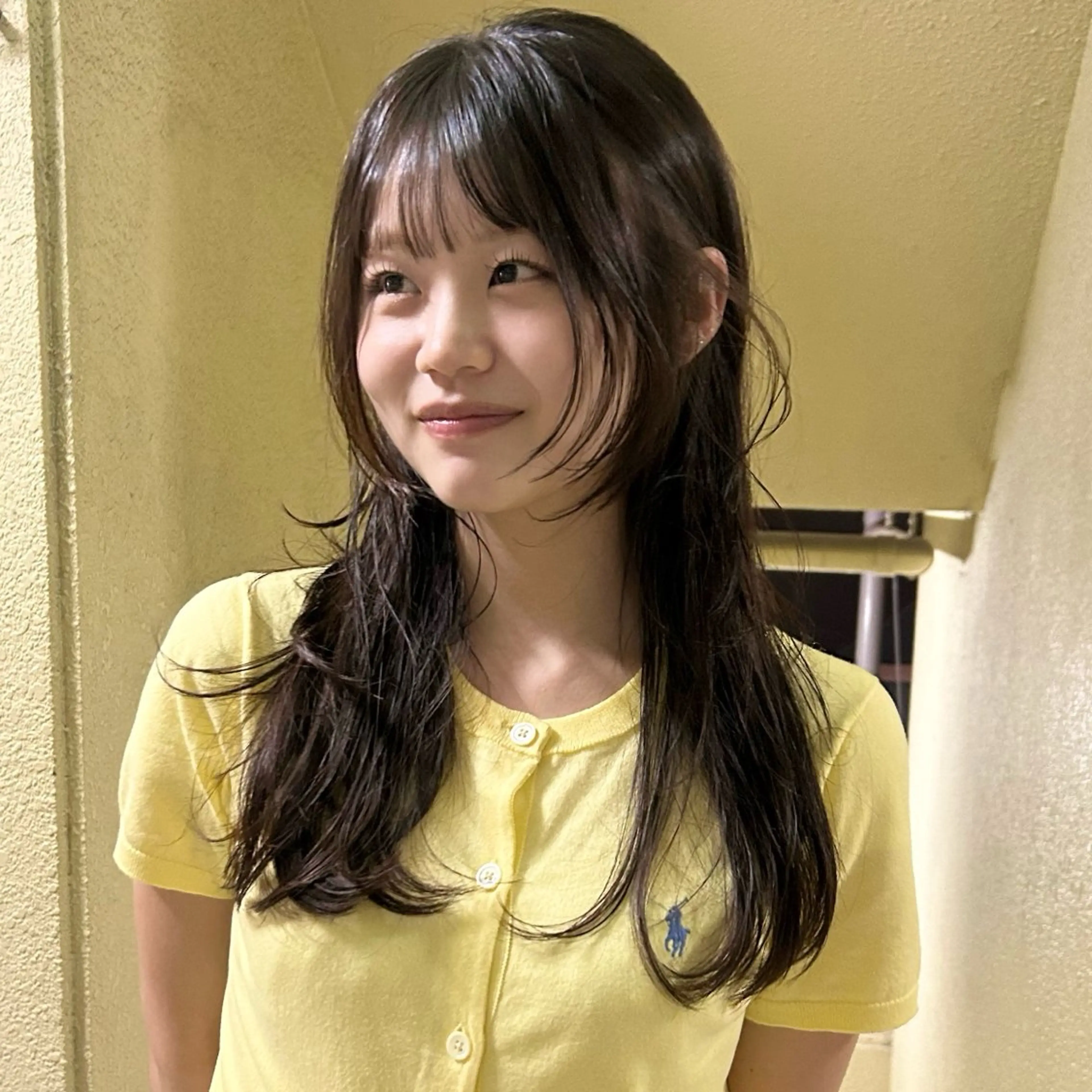 ロング 顔まわりレイヤー レイヤーカット 小顔カット トリートメント カット トリートメント レイヤーカット/栄/ 顔周り/キトウモエノのヘアスタイル