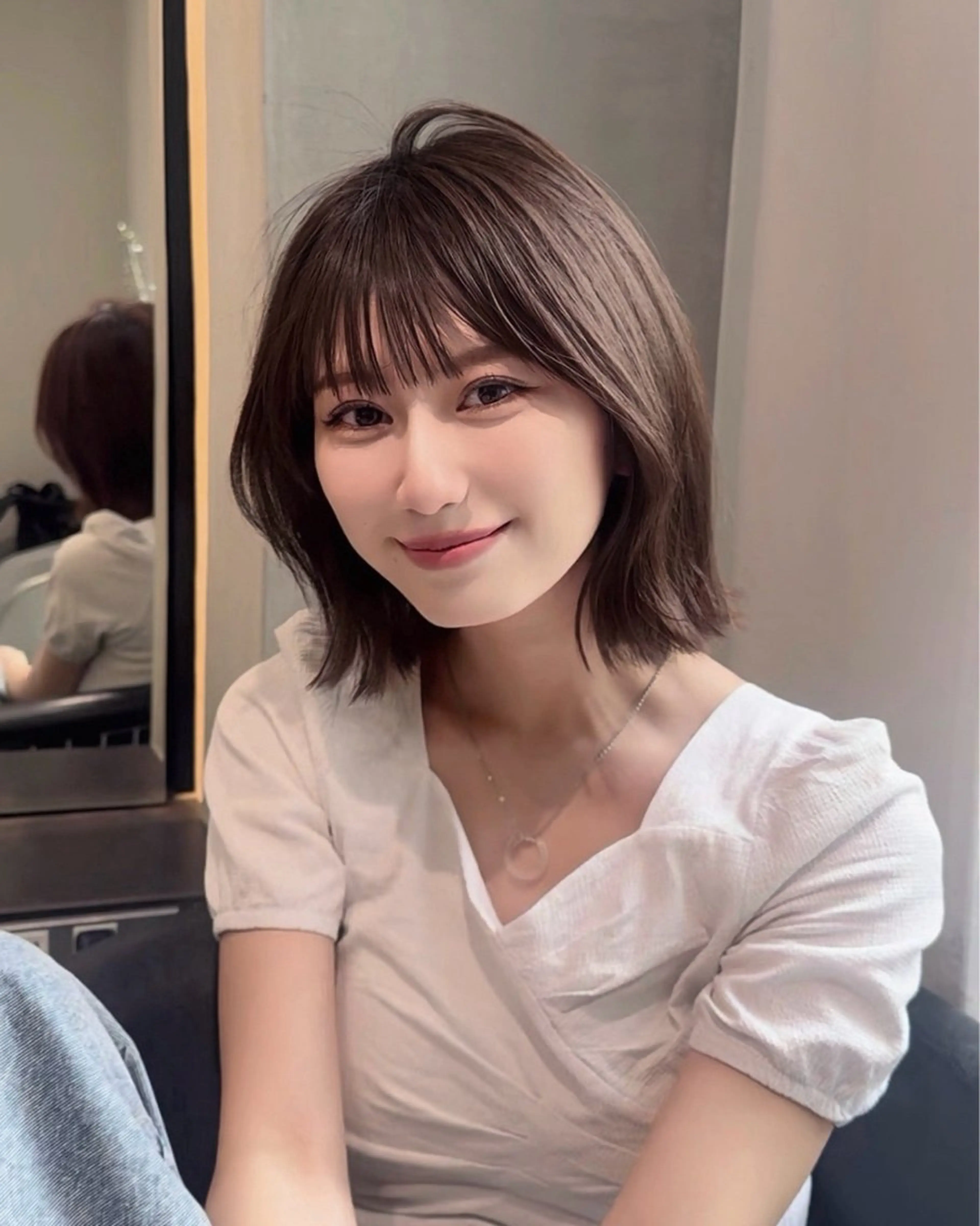 ショート ボブ カット 縮毛矯正 トリートメント ボブ/縮毛矯正 虎白のヘアスタイル