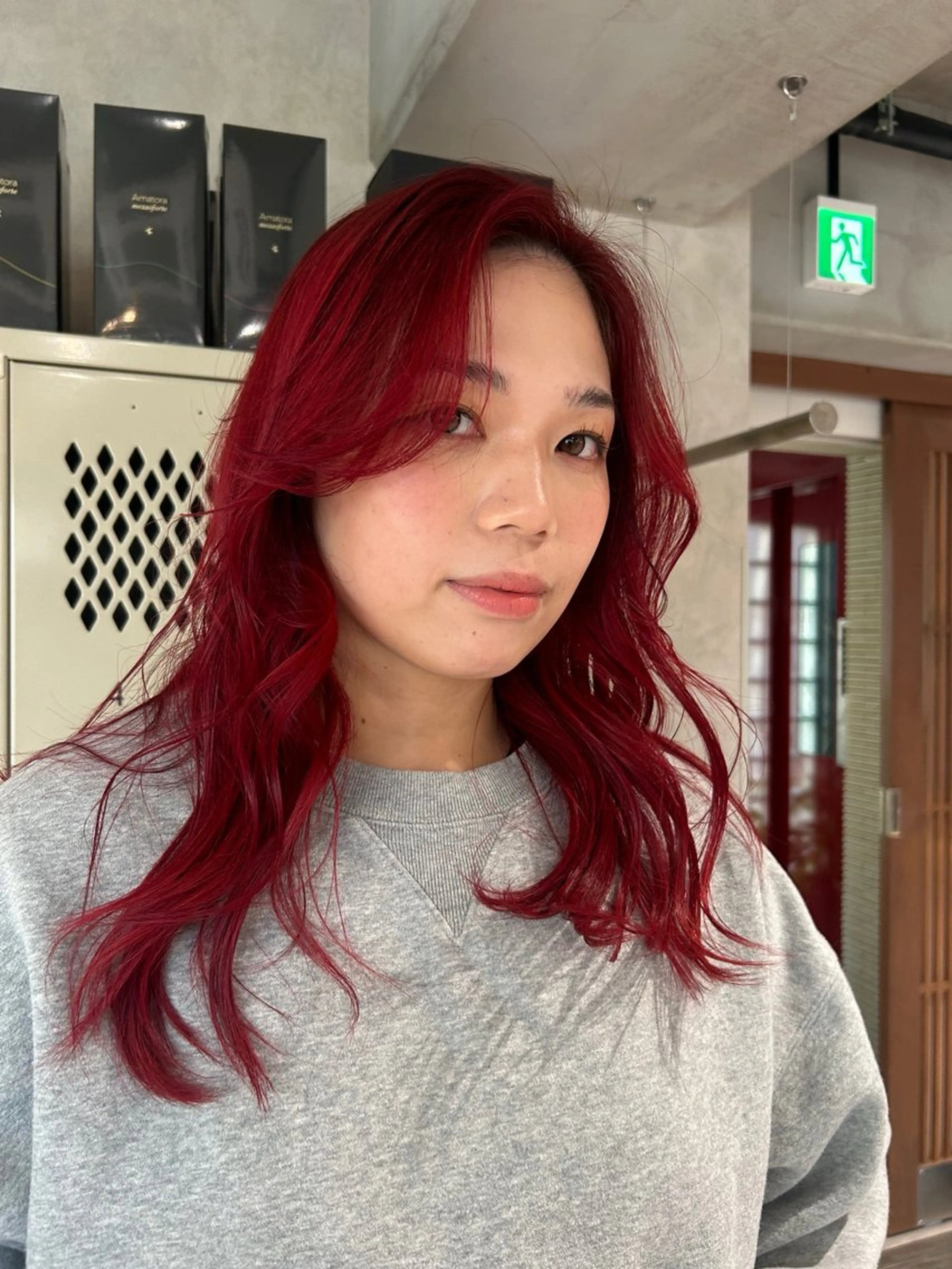 セミロング ヘアカラー ayano/パーマ/ 暖色カラーのヘアスタイル