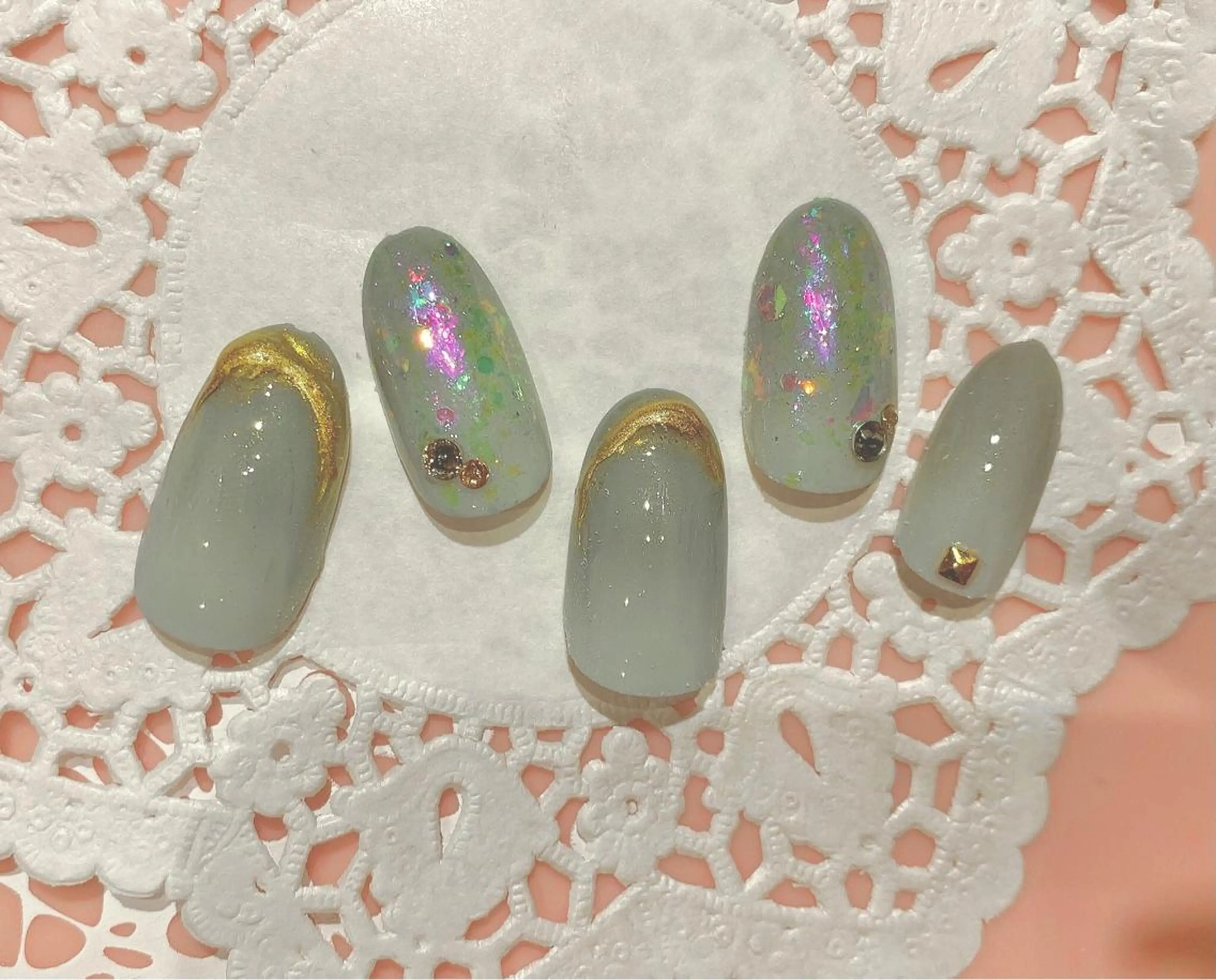 ネイル ホログラムネイル ミラーネイル VIST☆ ｍａｍｉのネイルデザイン