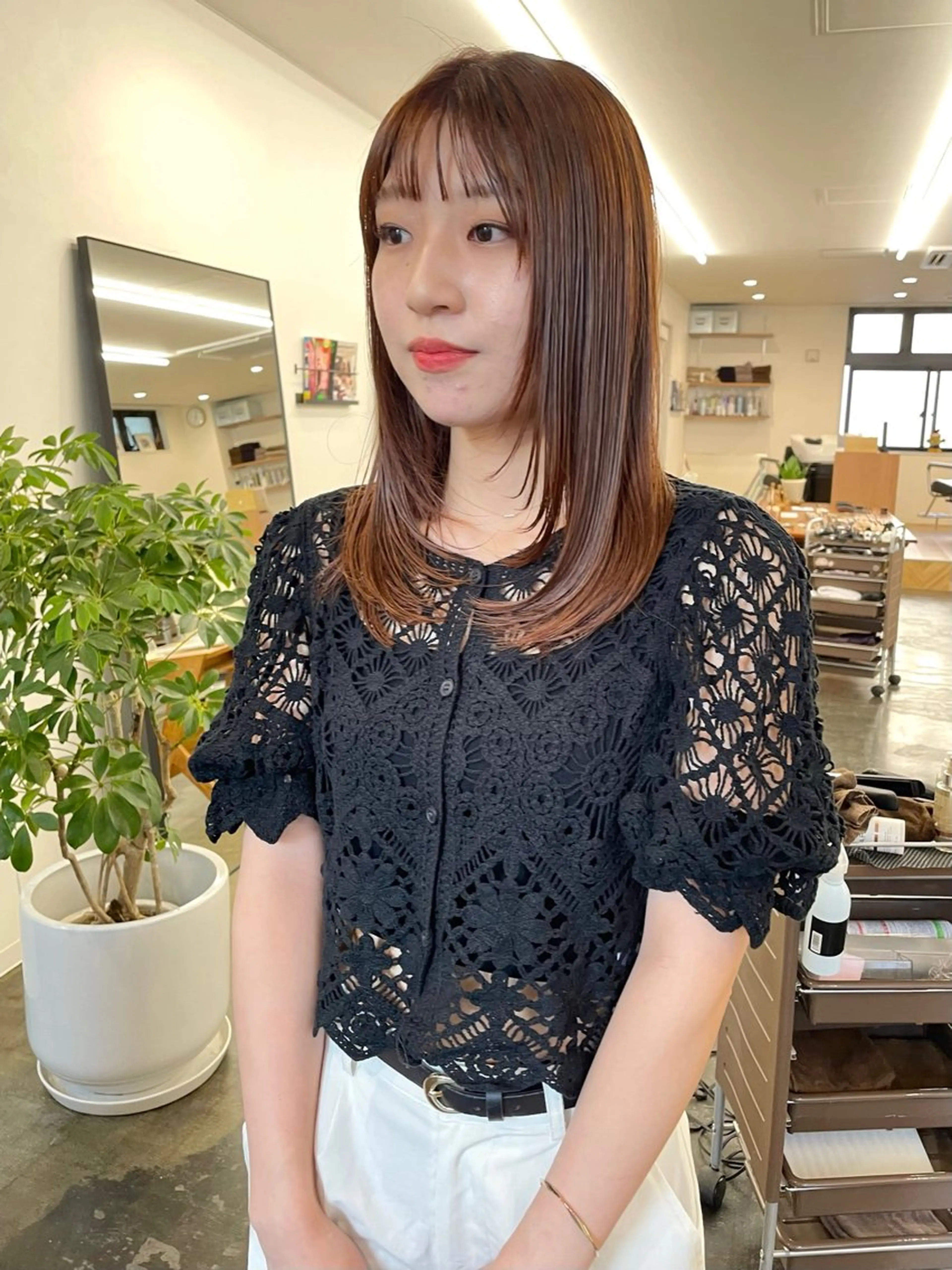 ミディアム カラー pole所属・【pole】 minaのヘアスタイル