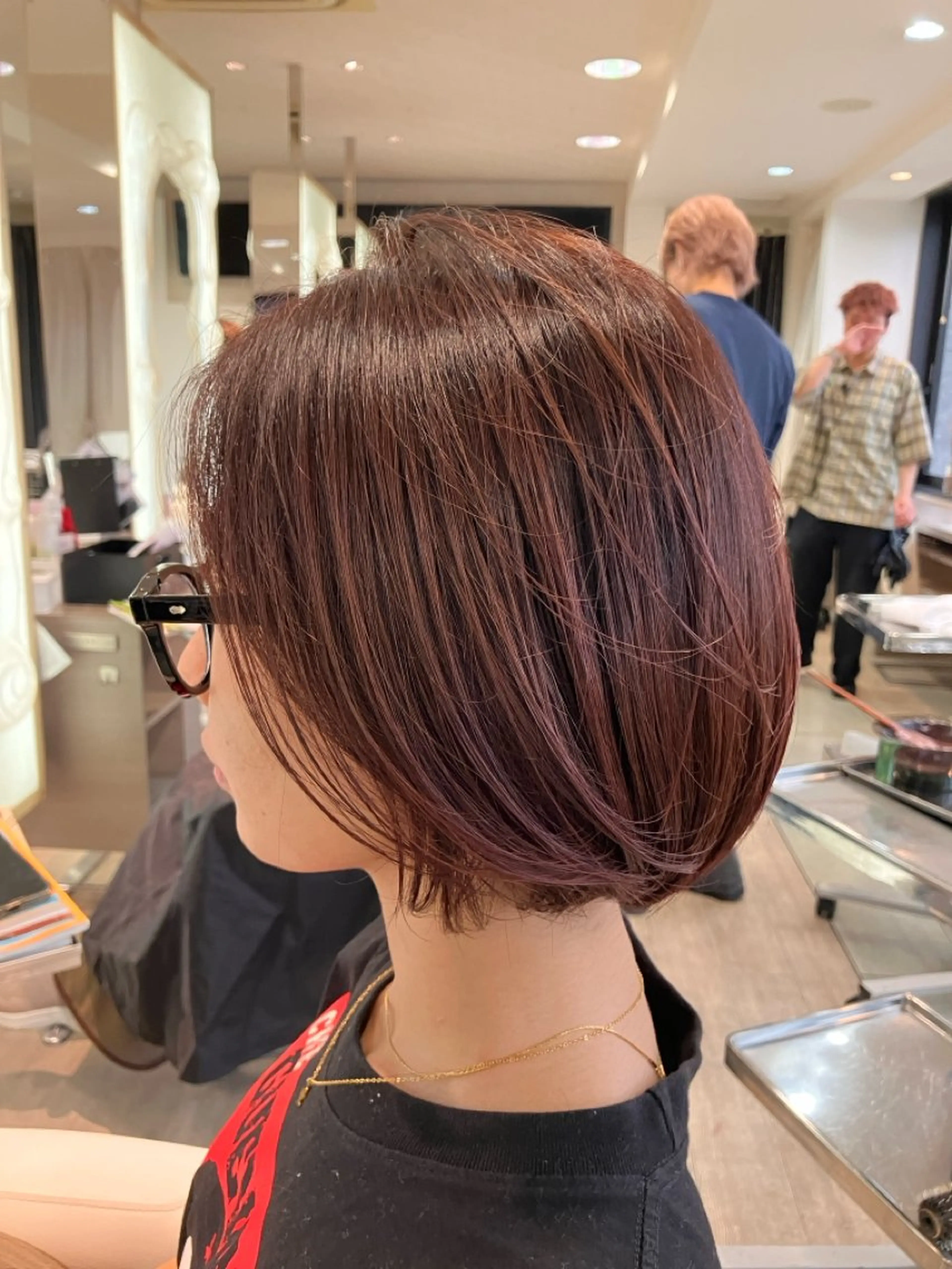 ミディアム カラー カット ヘアカラー レイヤー/ブリ ーチ/ 岡本美優のヘアスタイル