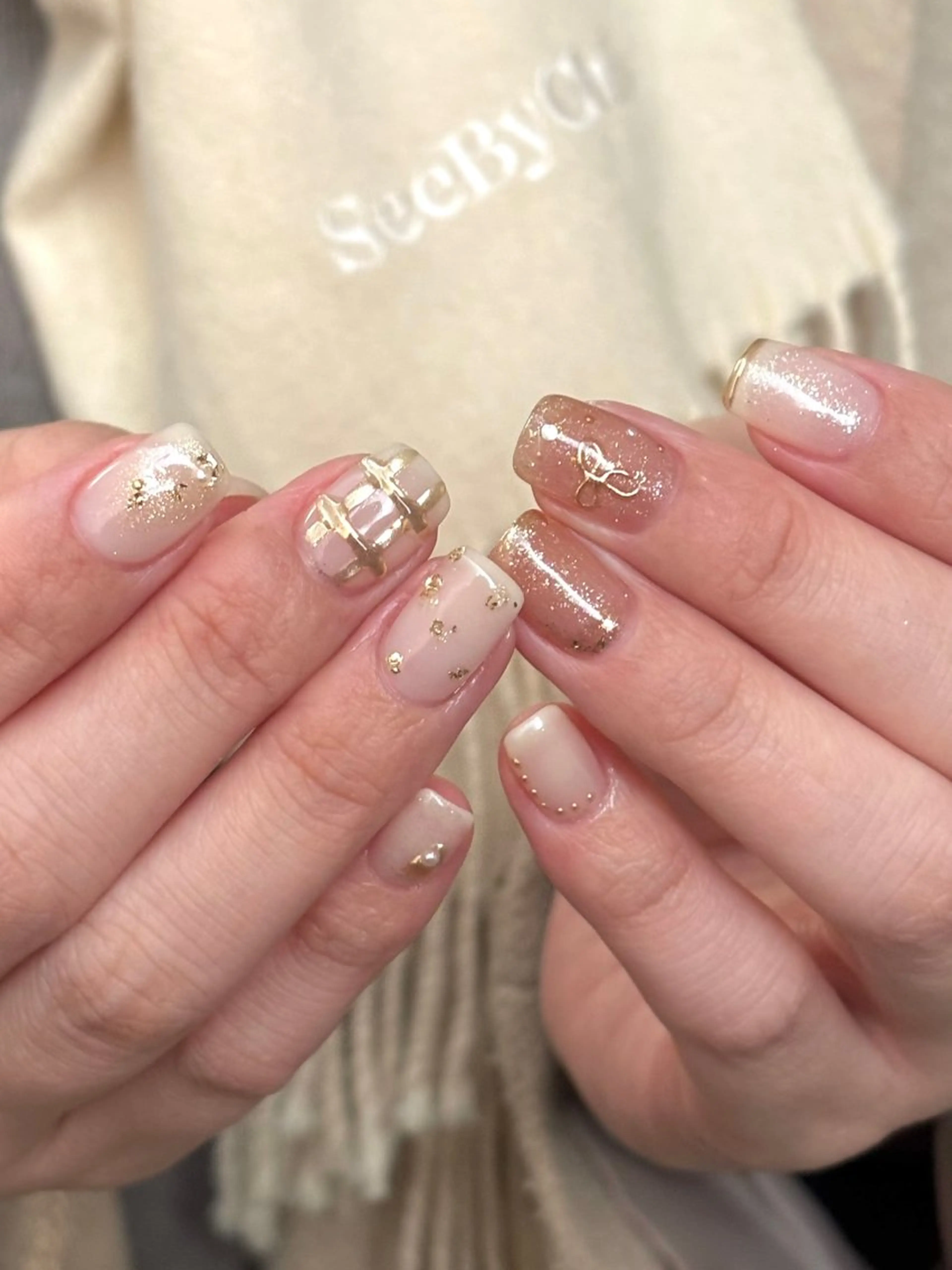 ネイル フットネイル キラキラネイル マグネットネイル リボン ワンホンネイル ハンドネイル Lull ネイル/ HBL/ハンドケアのネイルデザイン