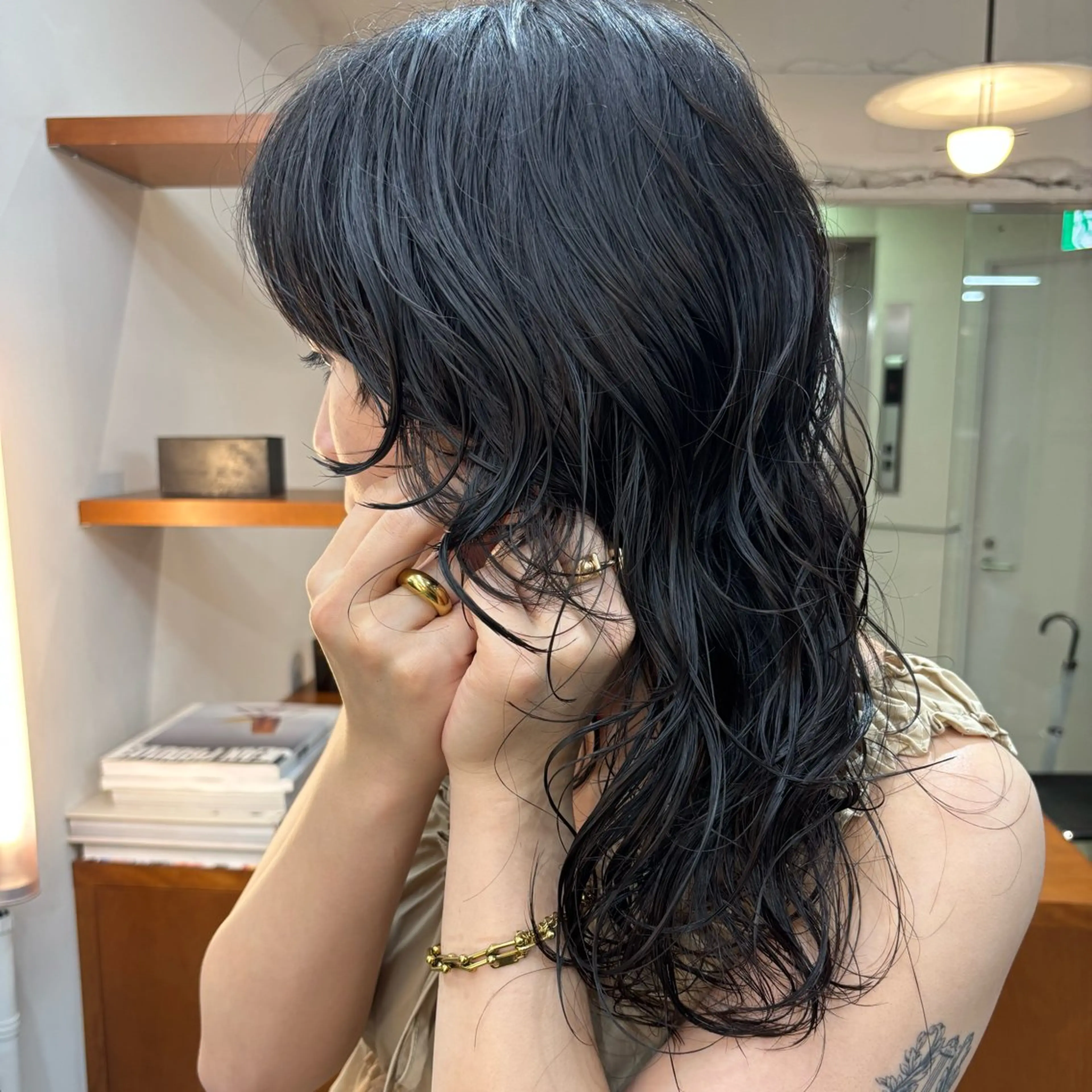 セミロング パーマ カット パーマ トレンドメンズヘア/ 似合わせヘア/ショウのヘアスタイル