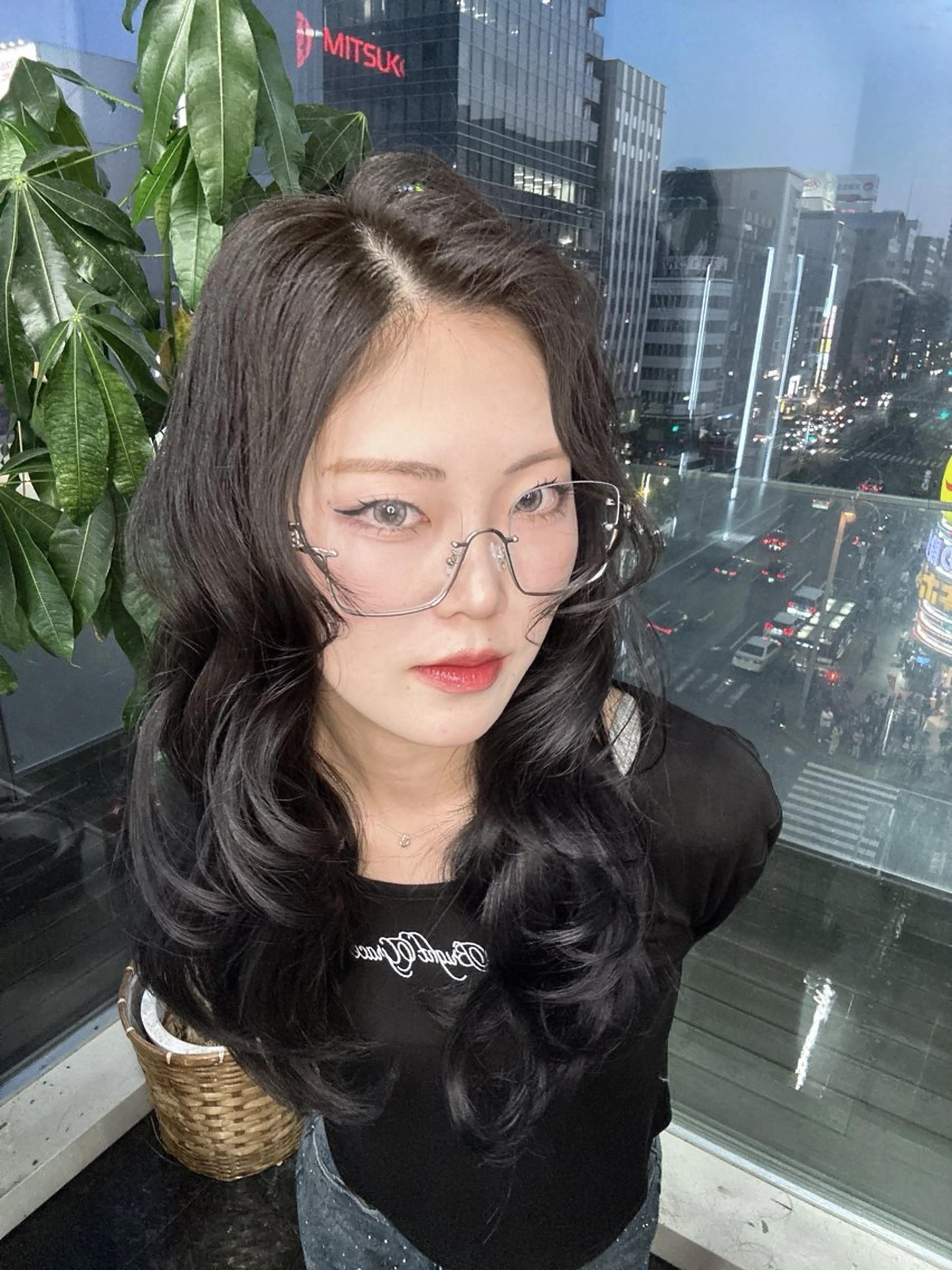 ロング カラー ヘアアレンジ 黒髪 透明感カラー ハイトーン/透明感 髪質改善/rinaのヘアスタイル