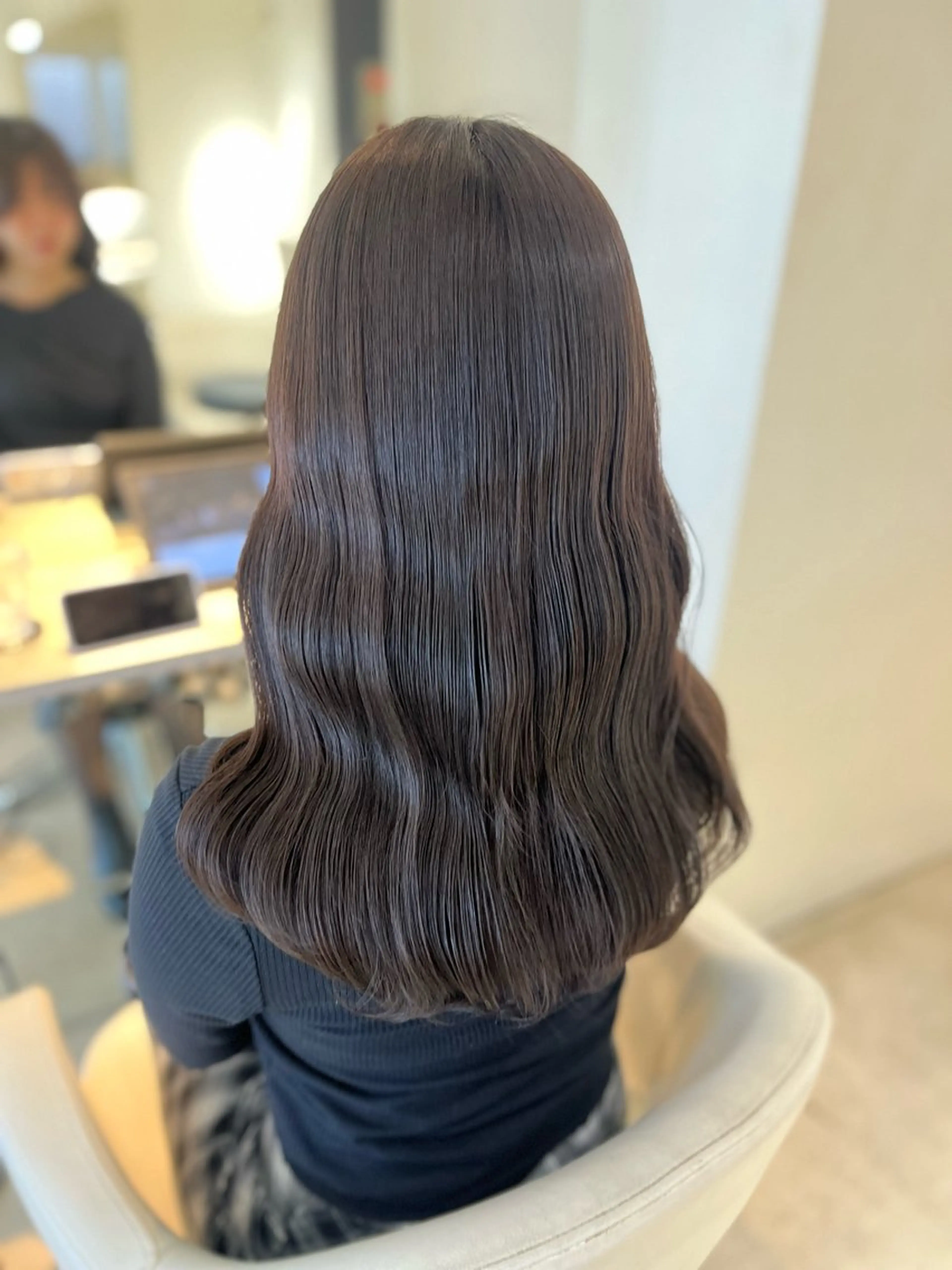 セミロング 髪質改善 似合わせカット ヘアカラー トリートメント ♥️透明感×抜け感 ベージュ/佑珠♥️のヘアスタイル