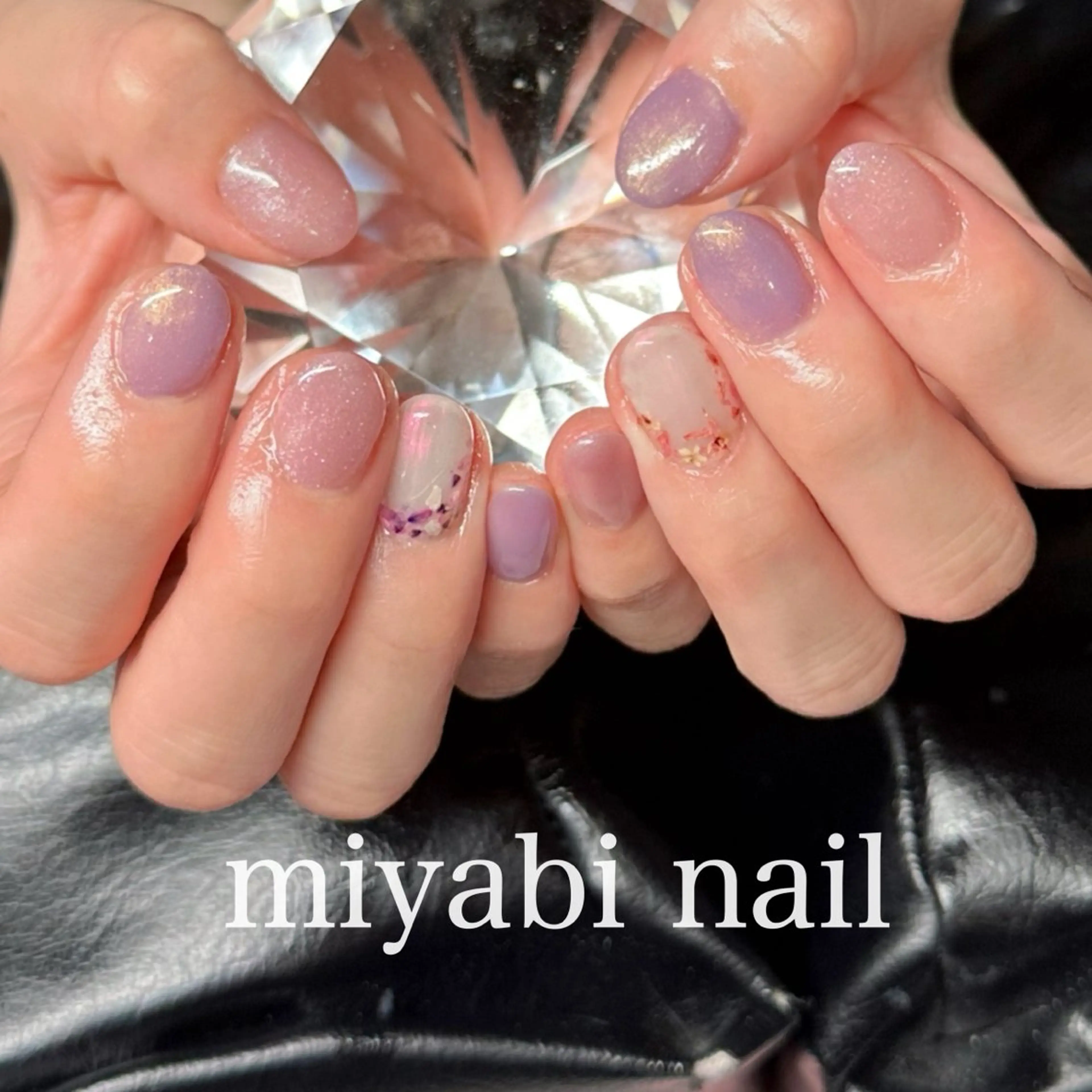 ネイル アートネイル フラワーネイル ジェルネイル ラメ(グリッター) 持ち込み ハンドネイル miyabi nail 桂川駅近くのネイルデザイン