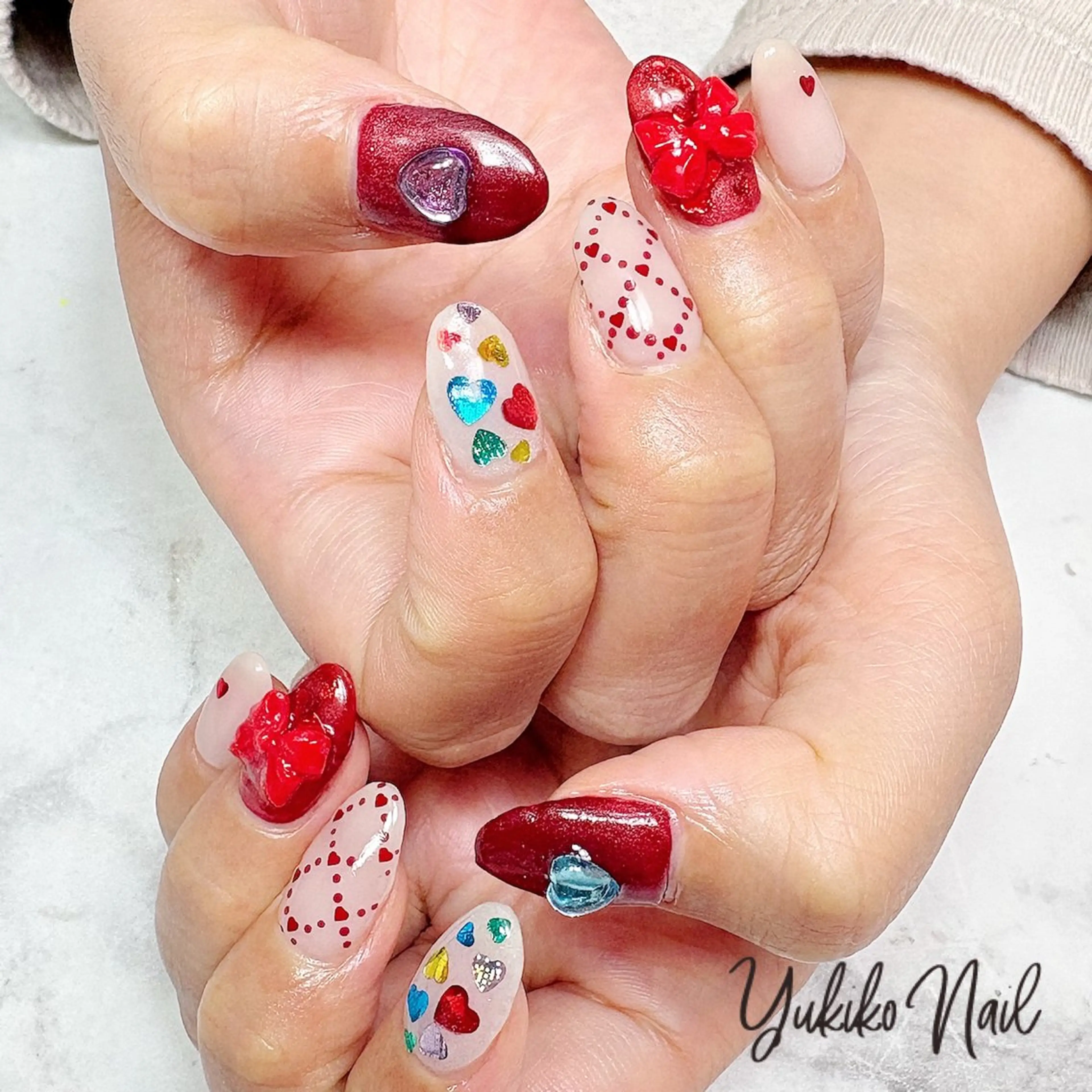ネイル ハート ハンドネイル ユキコ ネイルのネイルデザイン
