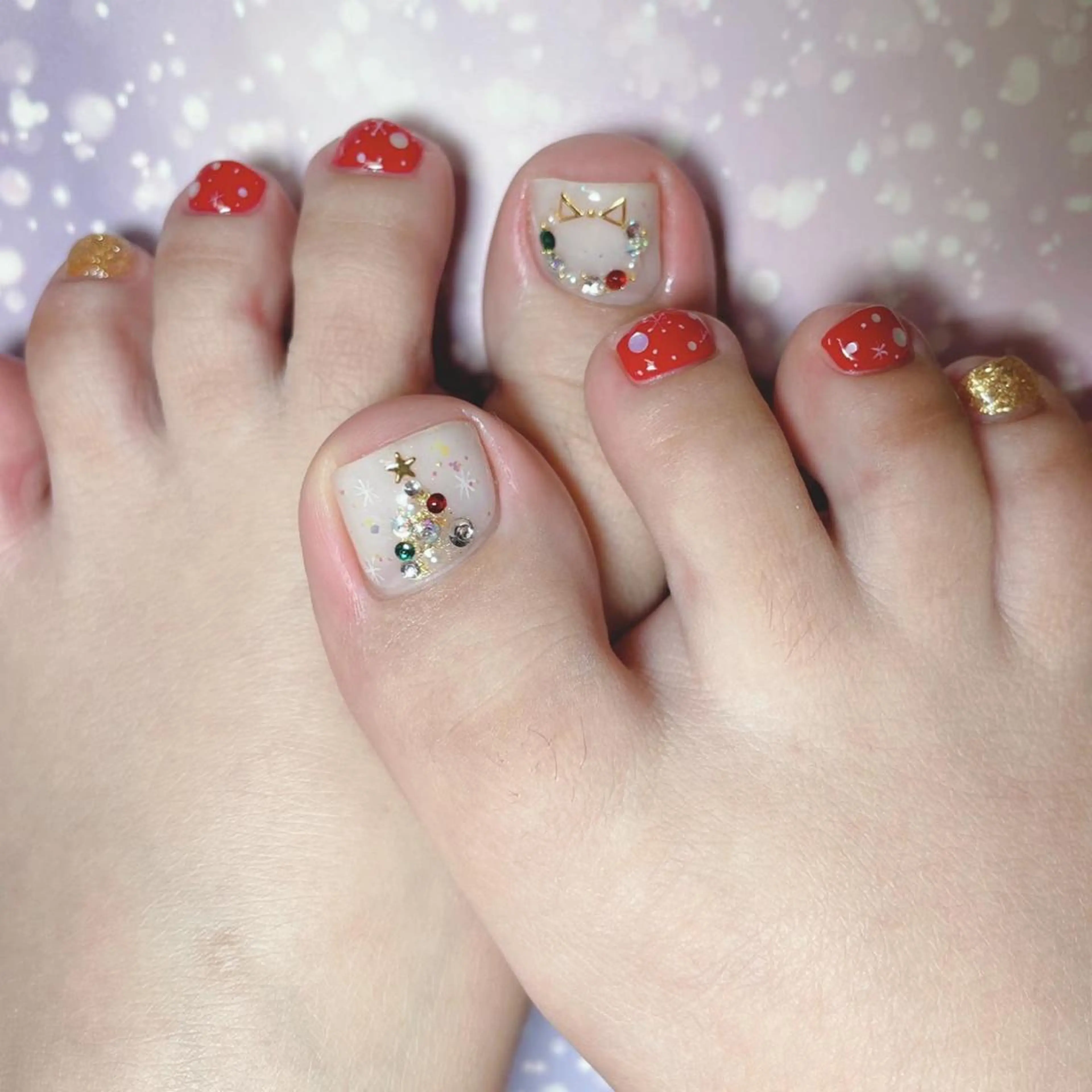 ネイル フットネイル 冬ネイル クリスマス Salon de Luceのネイルデザイン