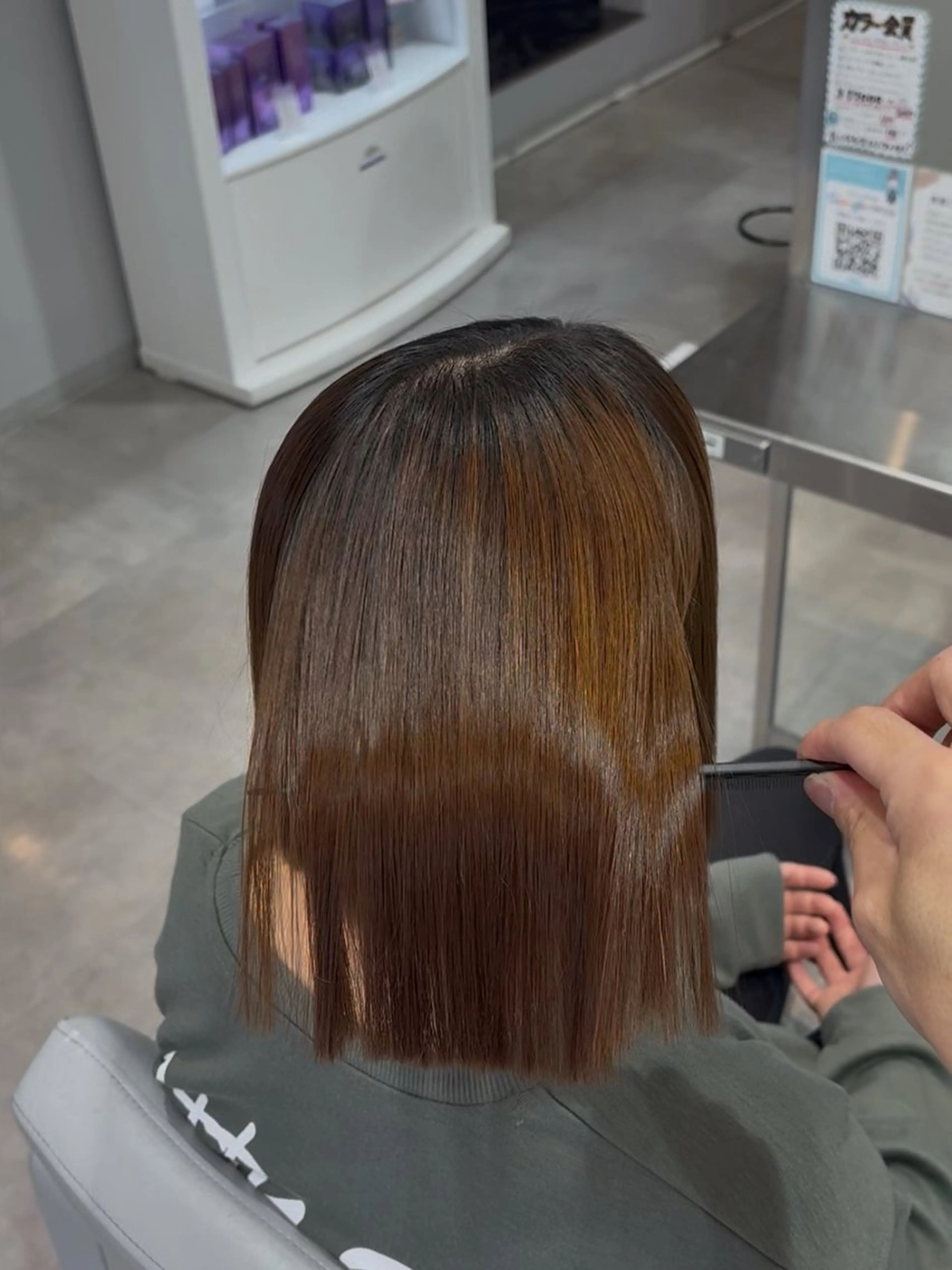ミディアム カット 縮毛矯正 トリートメント ヘアセット Hair&Make Allure所属・塩谷康生/髪質改善 /ボブ/縮毛矯正のヘアスタイル