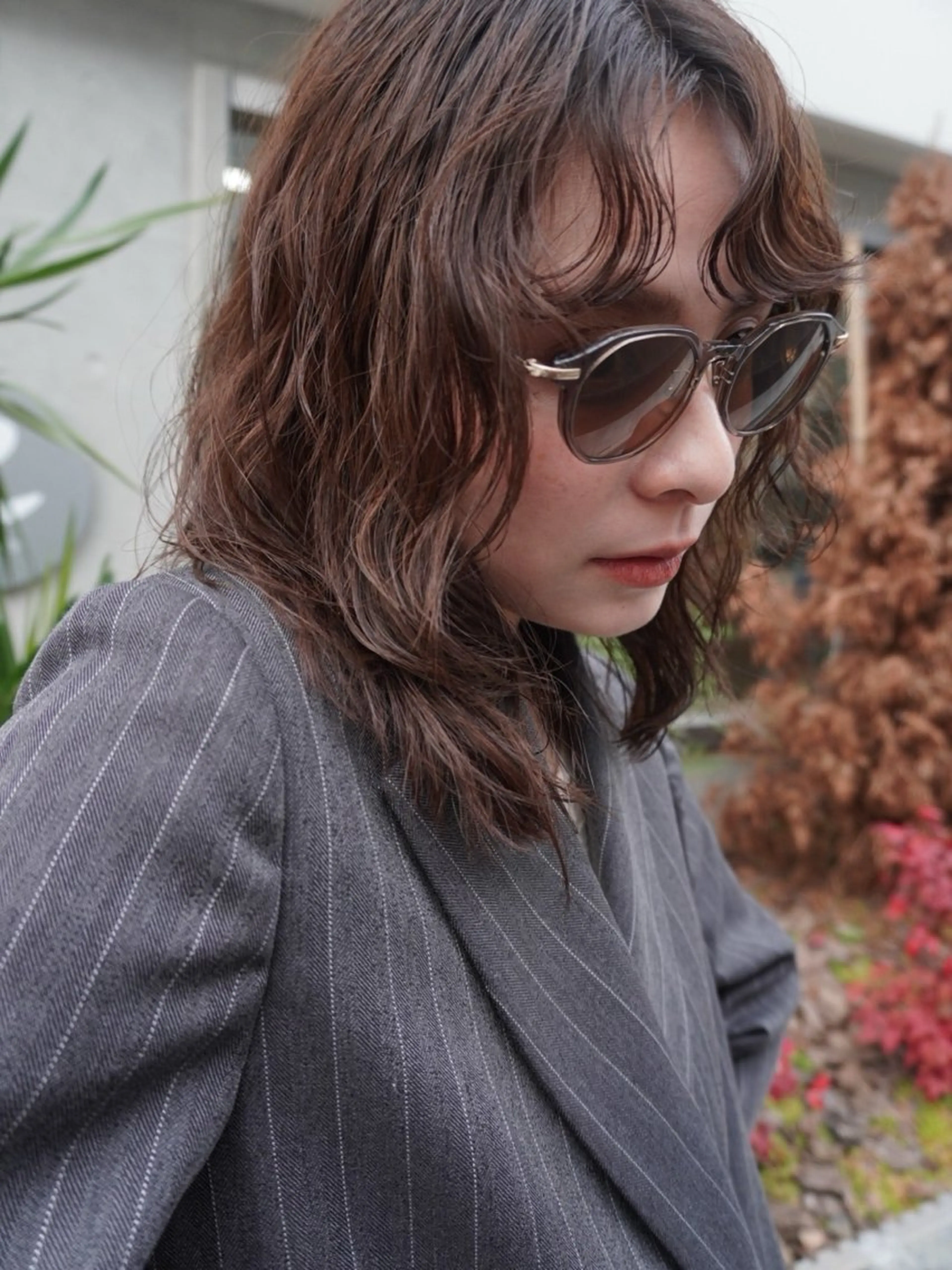 ミディアム カラー パーマ ミディアムパーマ レイヤーカット ニュアンスパーマ Terrace by ioe烏丸御池店所属・レディースパーマ /レイヤー内田勇人のヘアスタイル