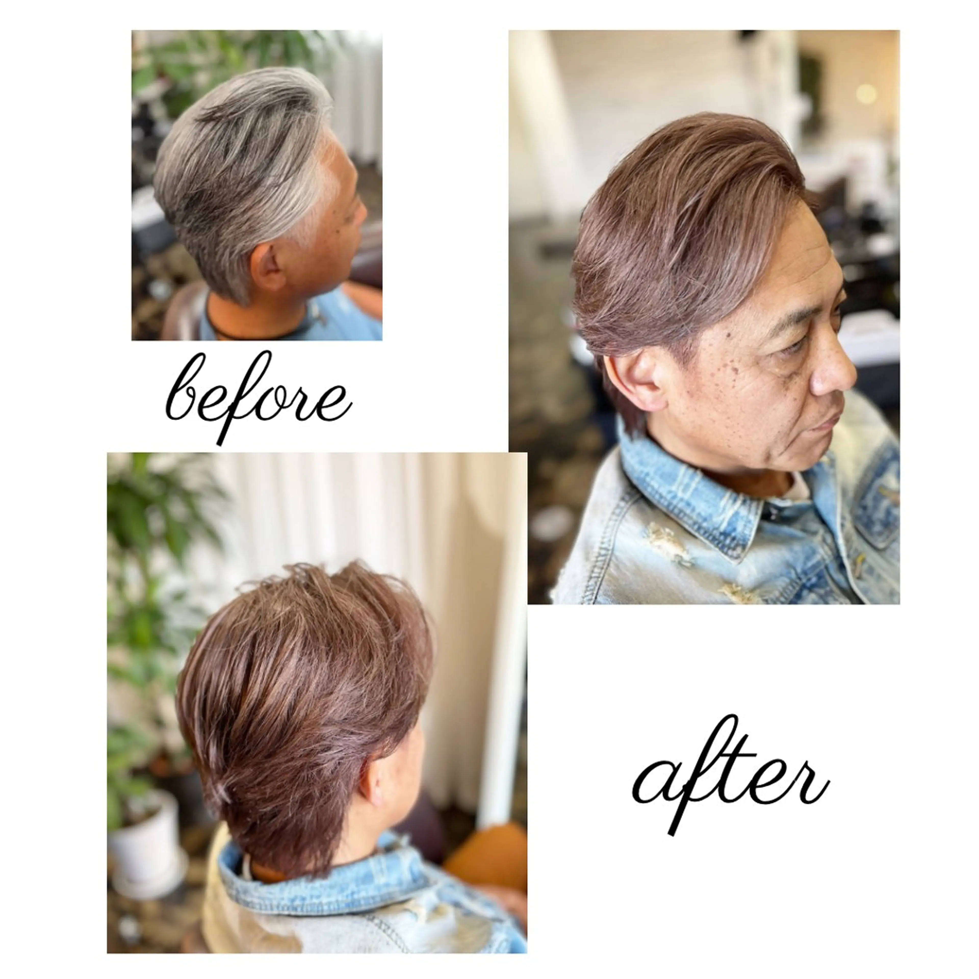 カラー メンズ アッシュ アッシュグレー ベージュカラー グレージュ ミルクティーベージュ 薄毛専門 メンズカットREEのヘアスタイル