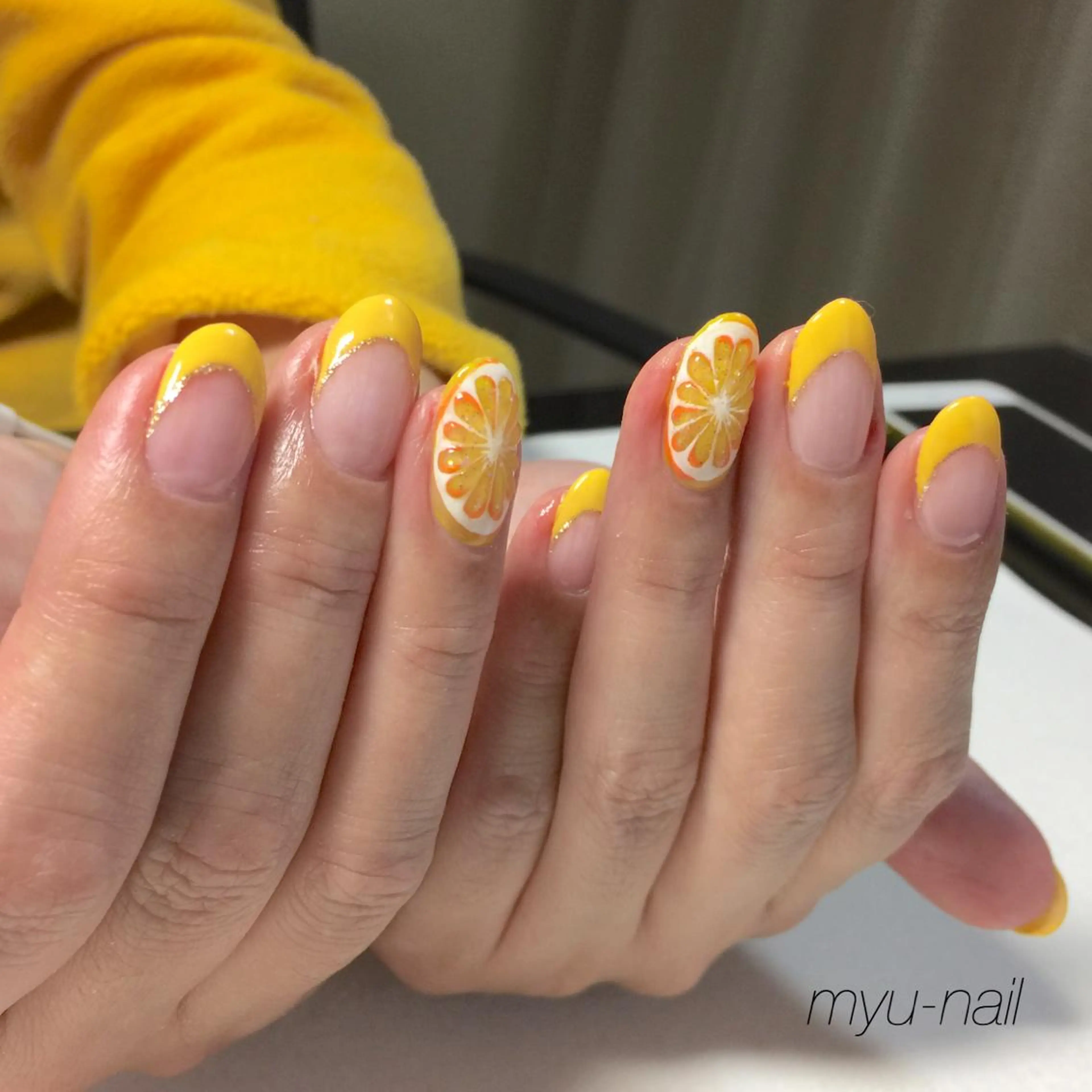 ネイル オレンジ ホームサロン myu-nailのネイルデザイン