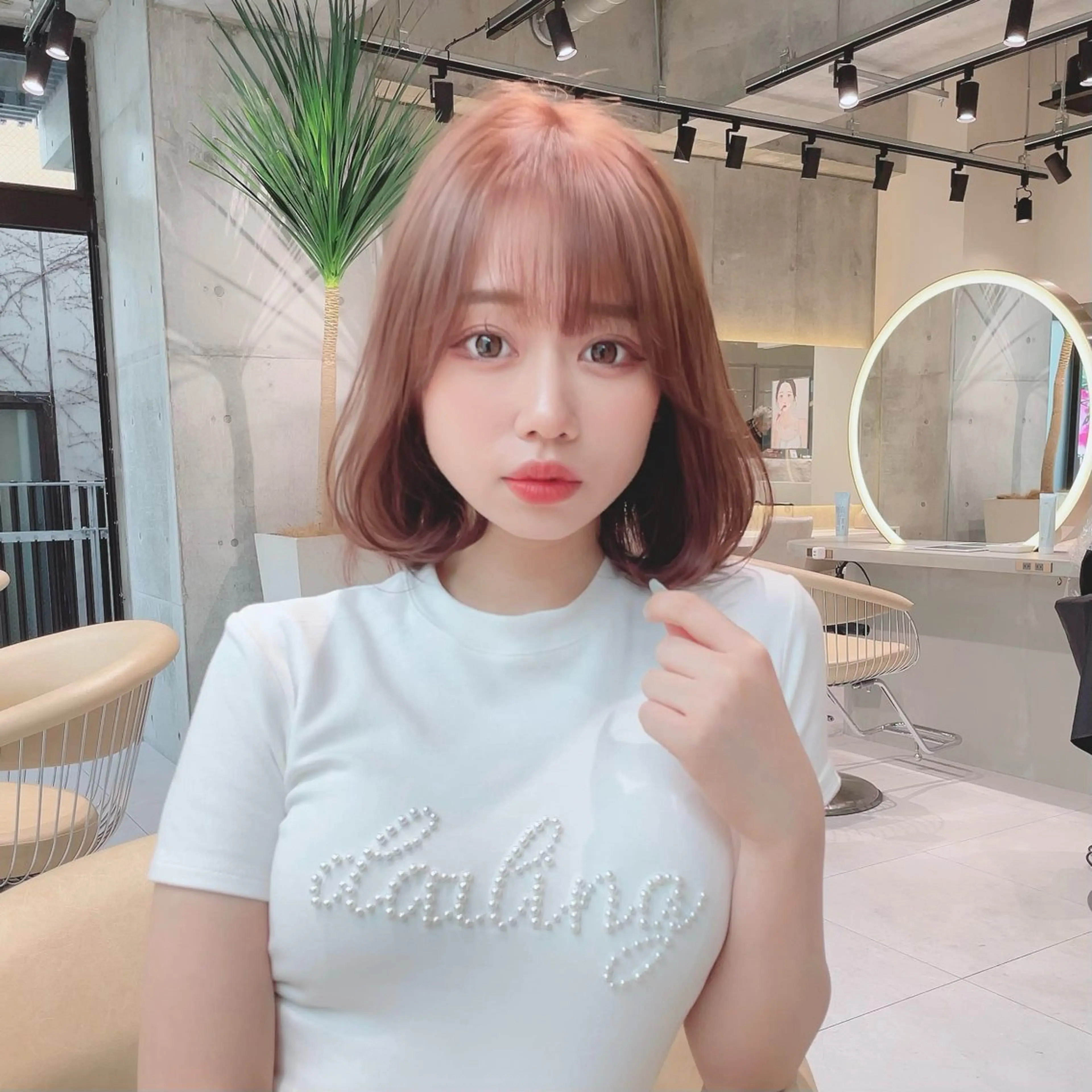 ミディアム カラー 切りっぱなしボブ ボブレイヤー アッシュ アッシュブラウン ベージュカラー ボブ/髪質改善 jionのヘアスタイル