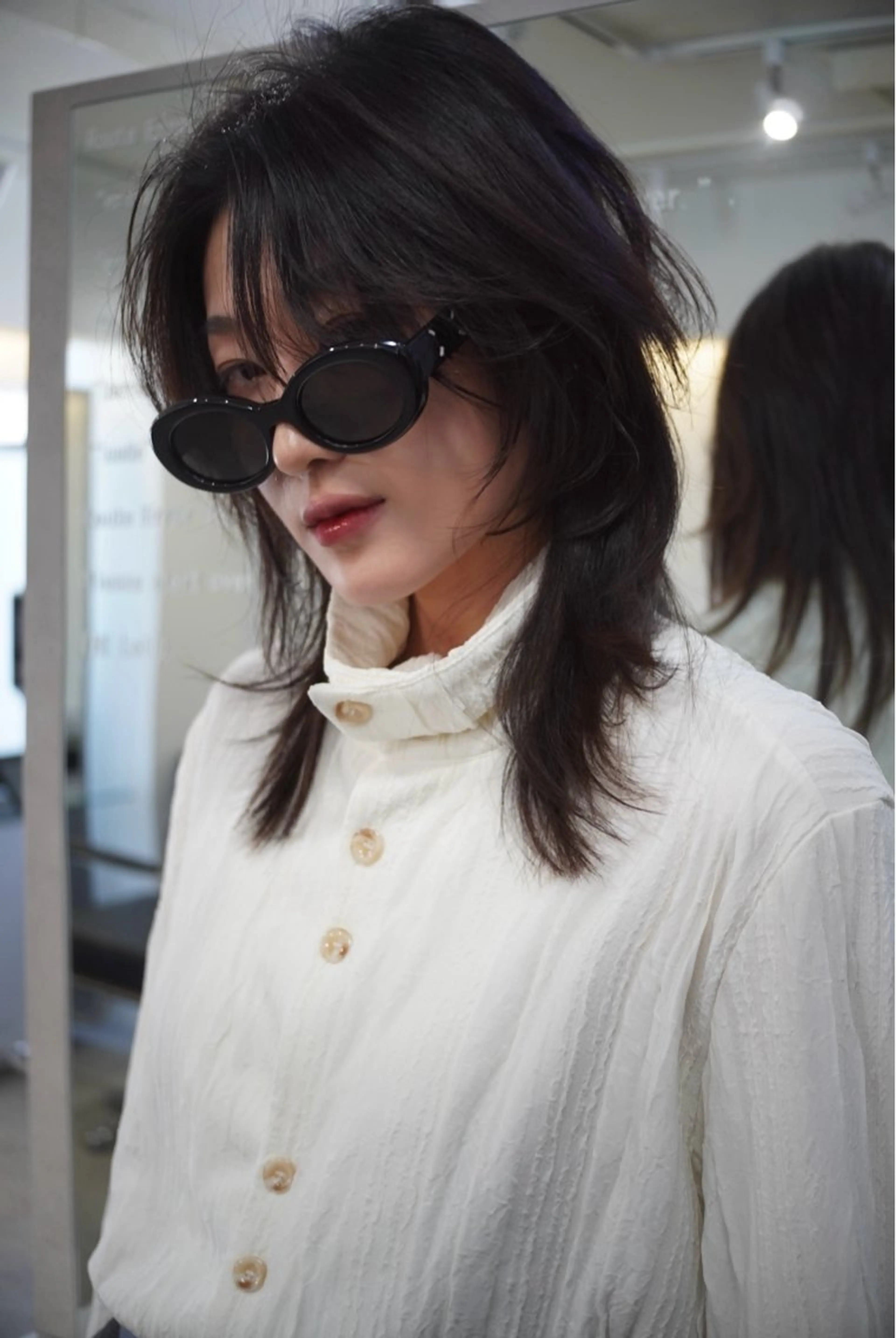 ロング カラー パーマ ヘアアレンジ レイヤー/韓国/透明 感/Shionのヘアスタイル