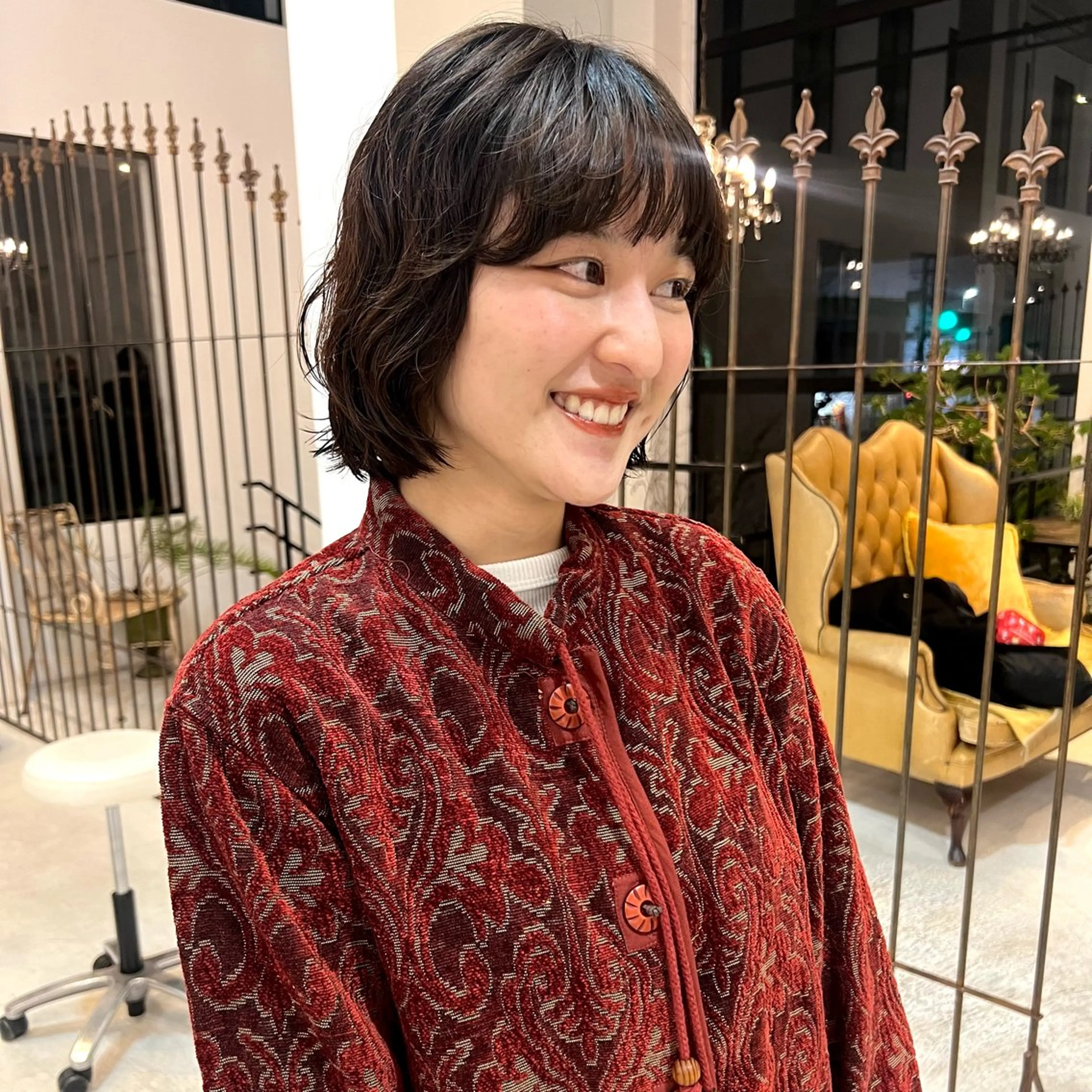 ミディアム パーマ カット パーマ トリートメント 金城 愛海のヘアスタイル