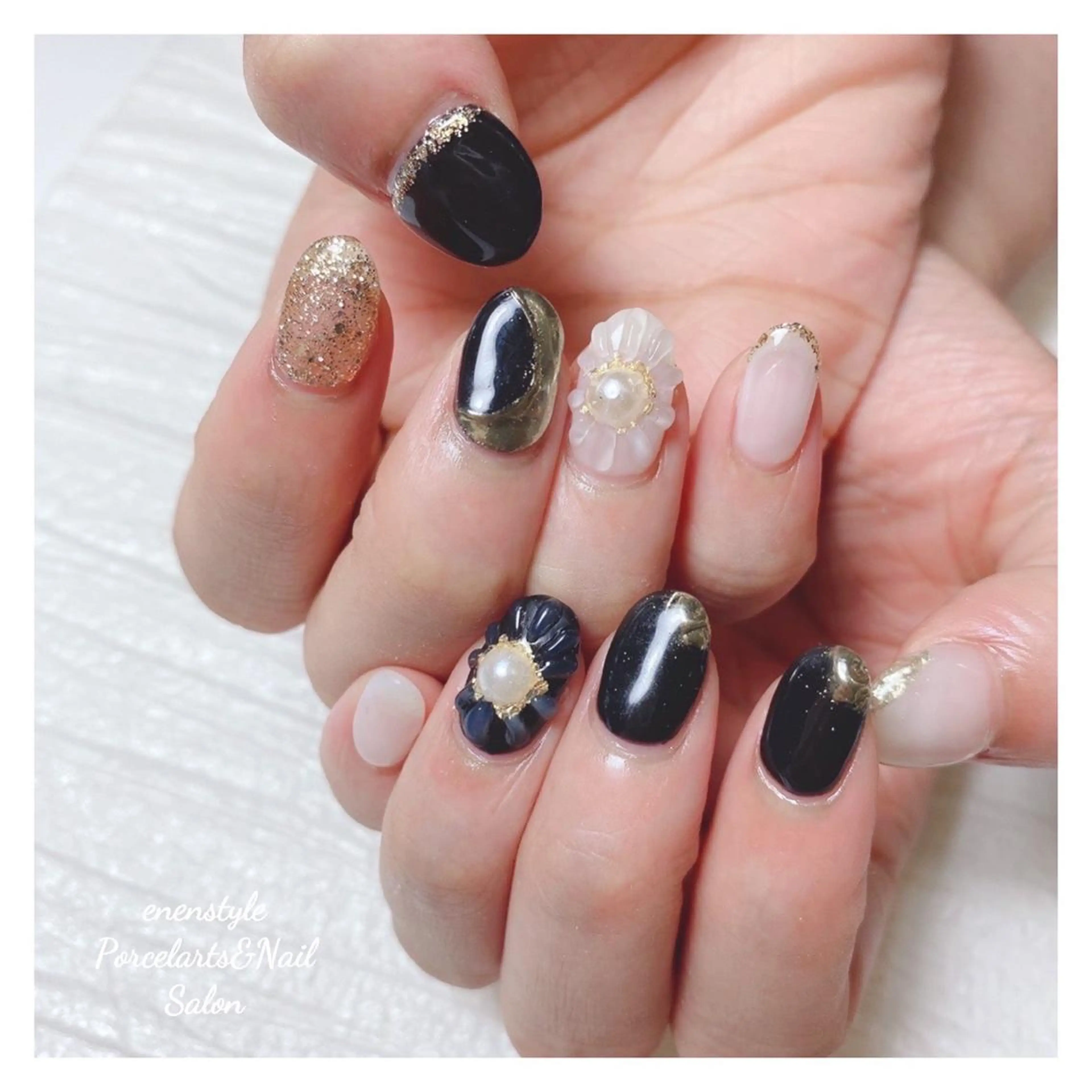 ミディアム ネイル 👑enen style👑のネイルデザイン