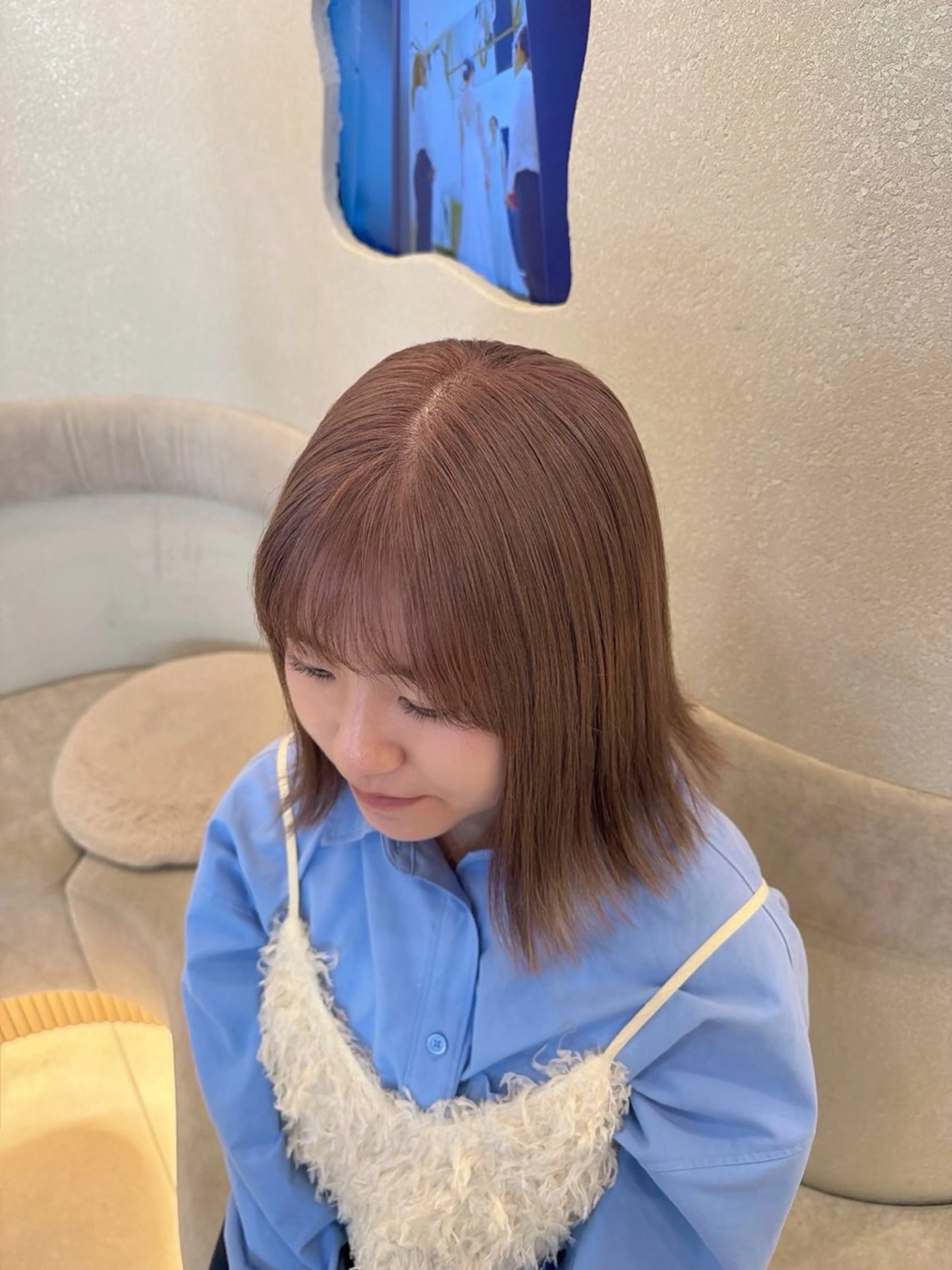 ミディアム カラー ヘアカラー 梅田美容室 山崎海波のヘアスタイル