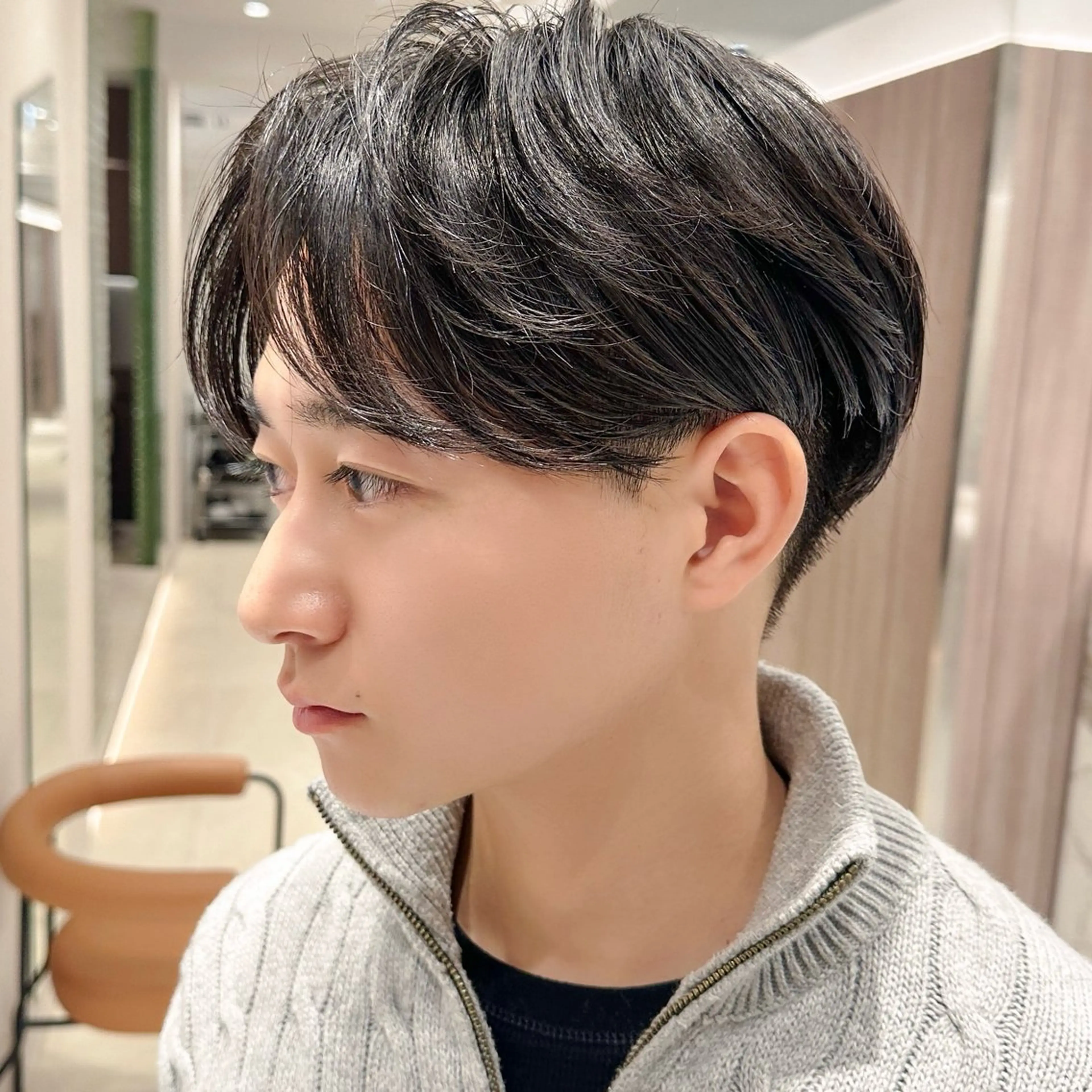 メンズカット＋トリートメント（センターパート/シースルーマッシュ/スパイキーショート）の写真