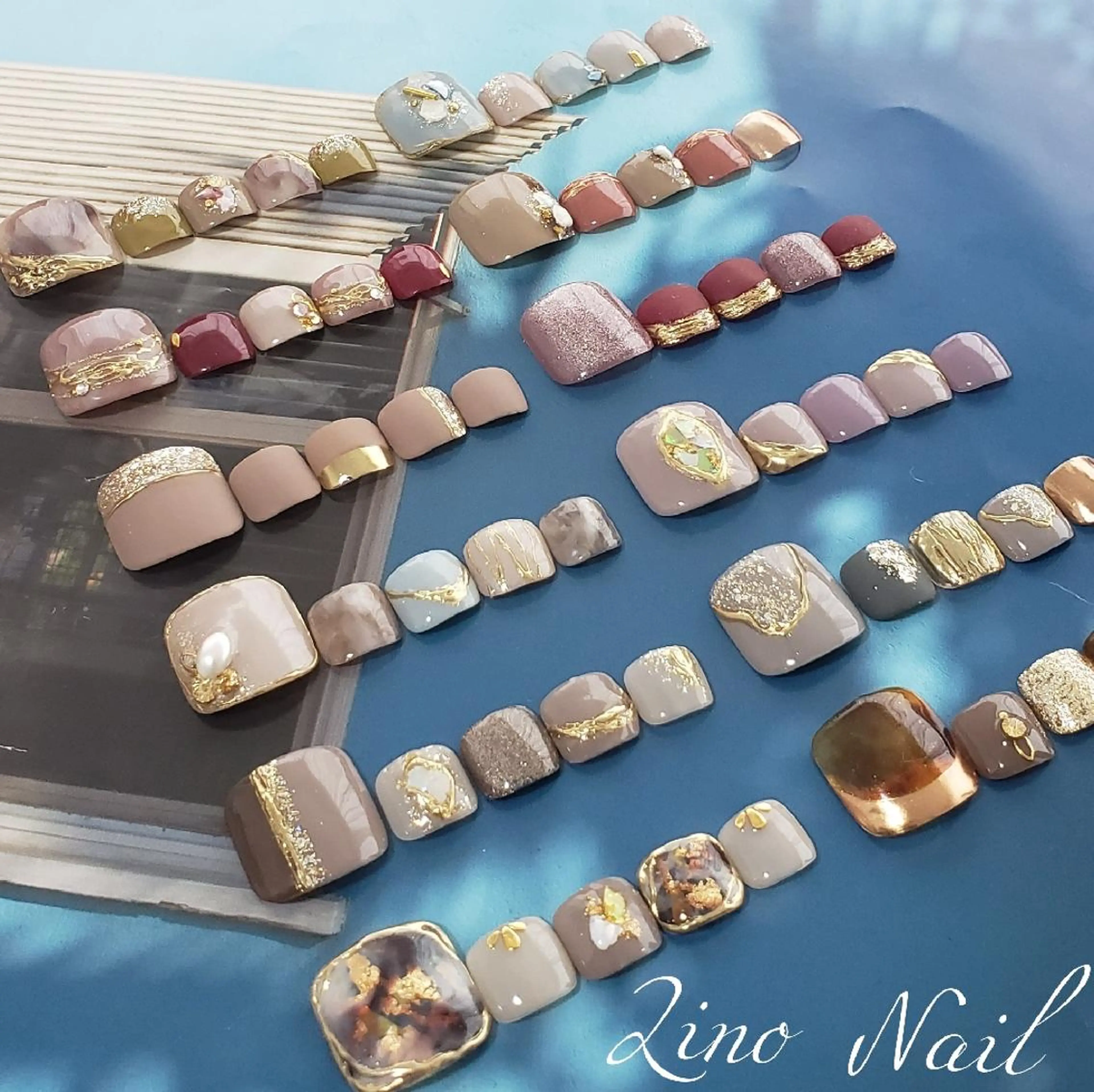 ネイル べっ甲ネイル フットネイル ジェルネイル キラキラネイル ラメ(グリッター) Lino Nailのネイルデザイン