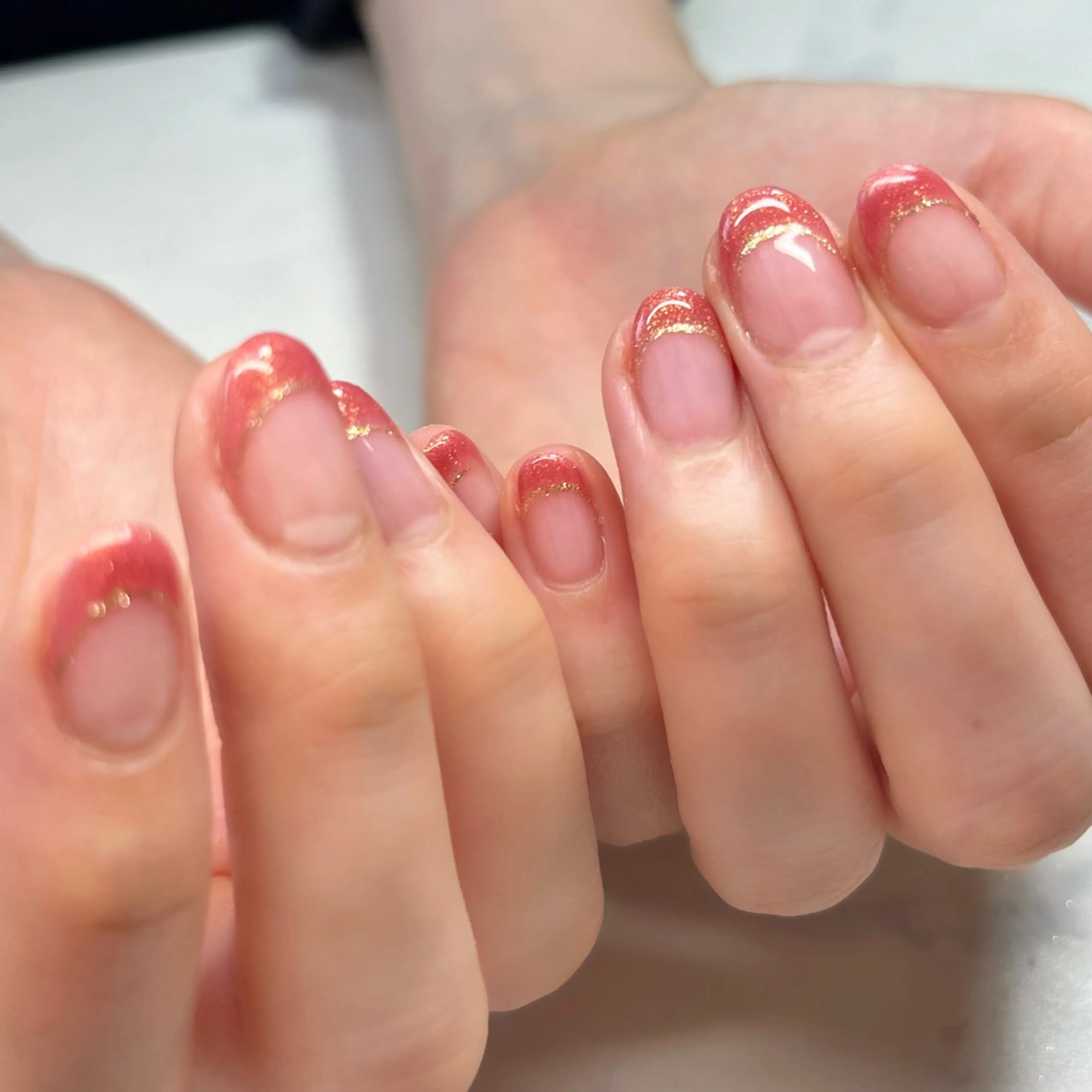 ネイル フレンチネイル ラメ(グリッター) K nail所属・Knail . iのネイルデザイン