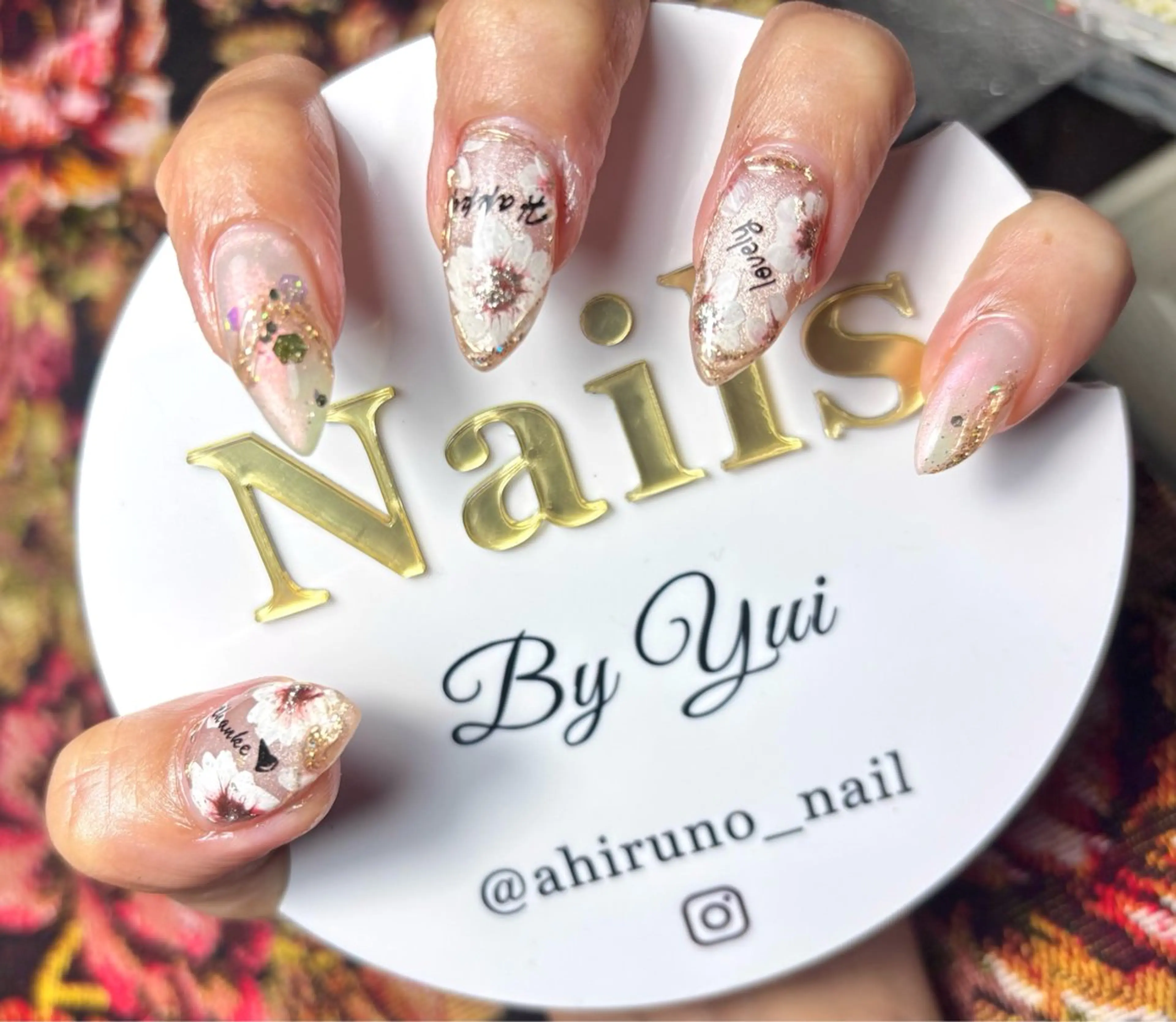 ネイル フラワーネイル ハンドネイル 東京あきる野市ネイル ✿ ｙｕiのネイルデザイン