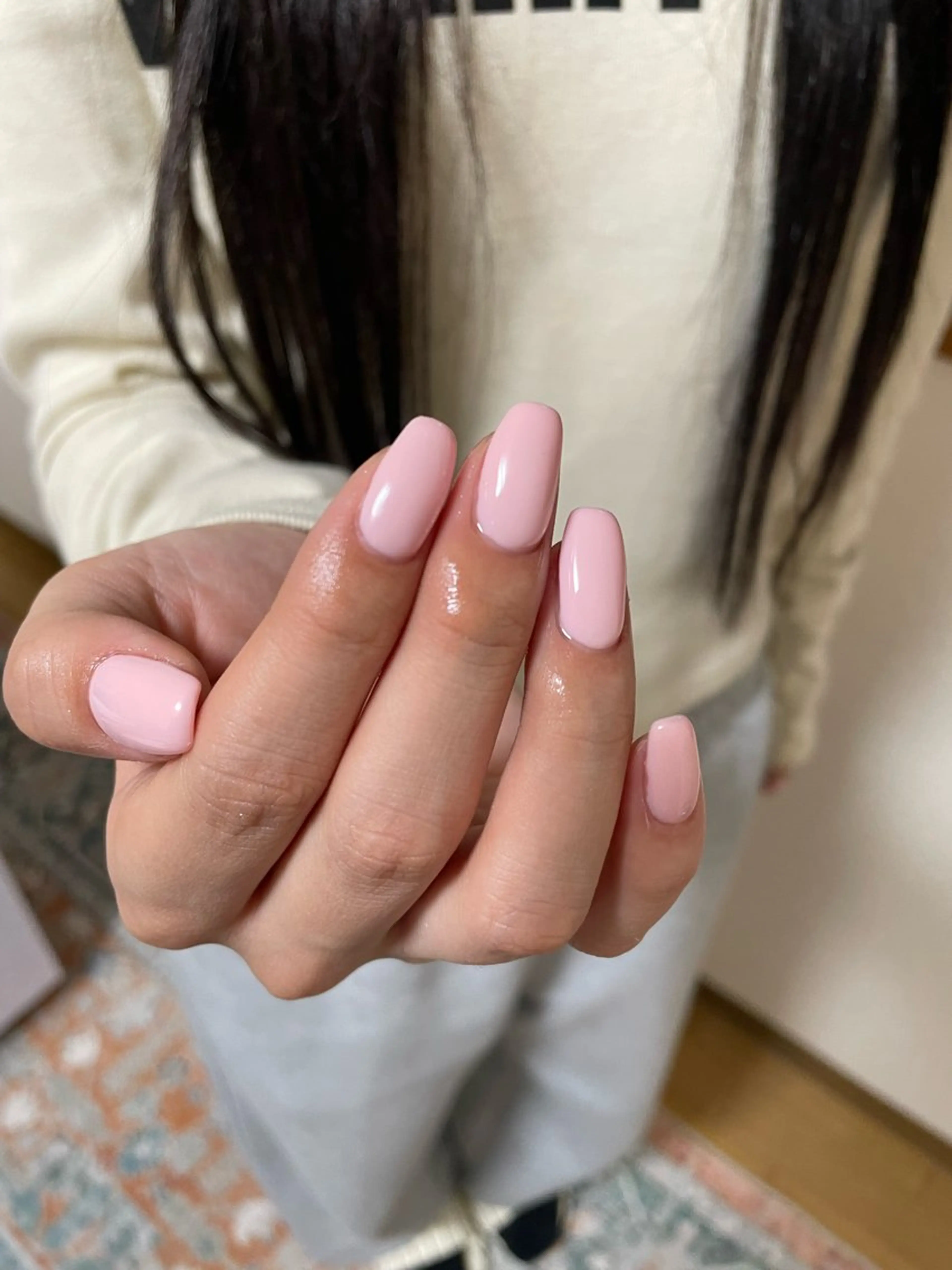 ネイル ワンカラーネイル ピンク 春ネイル ハンドネイル miinail miyuuのネイルデザイン