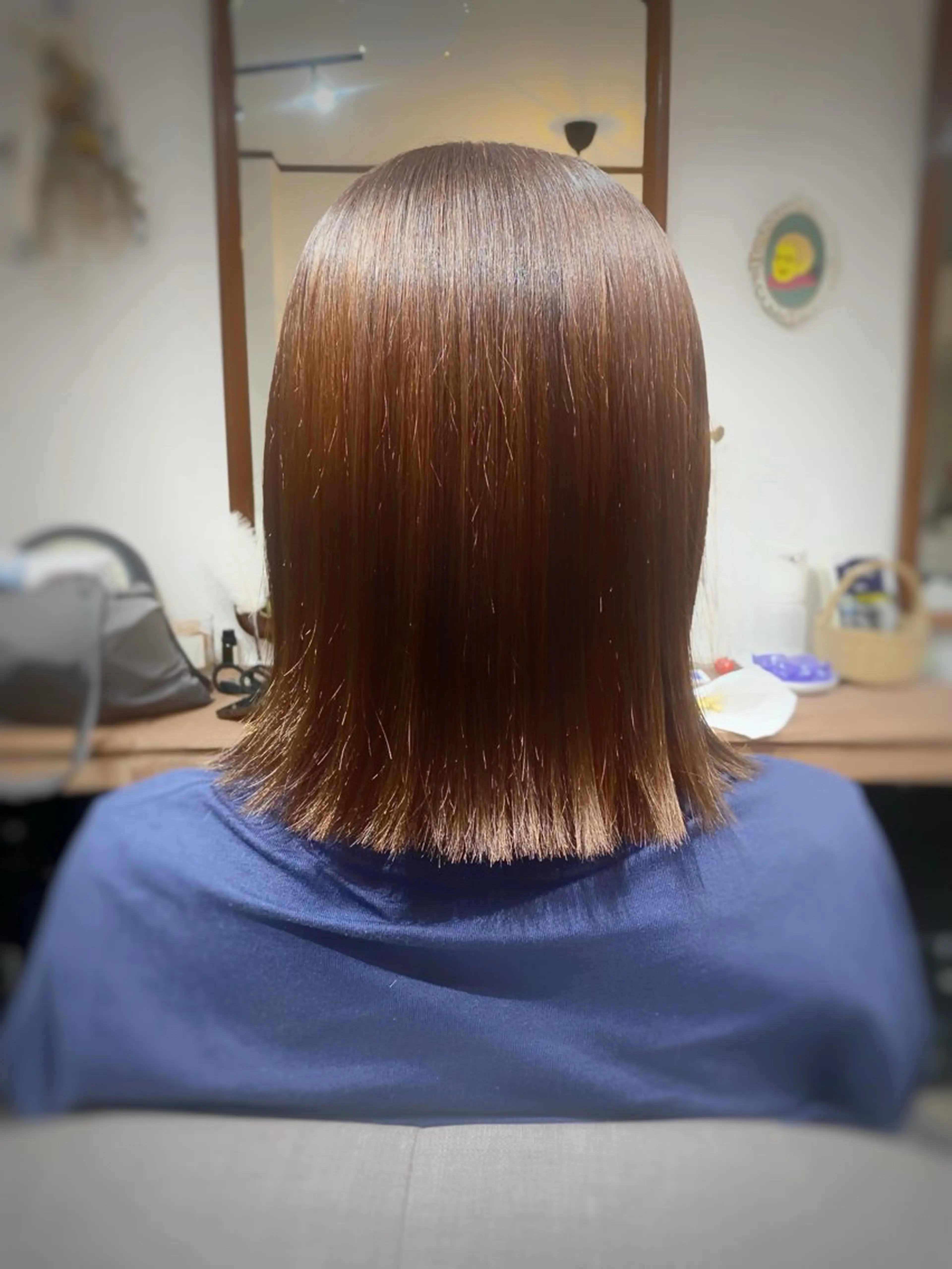 ミディアム 切りっぱなしボブ ボブ トリートメント Ruri hair magomusumeのヘアスタイル