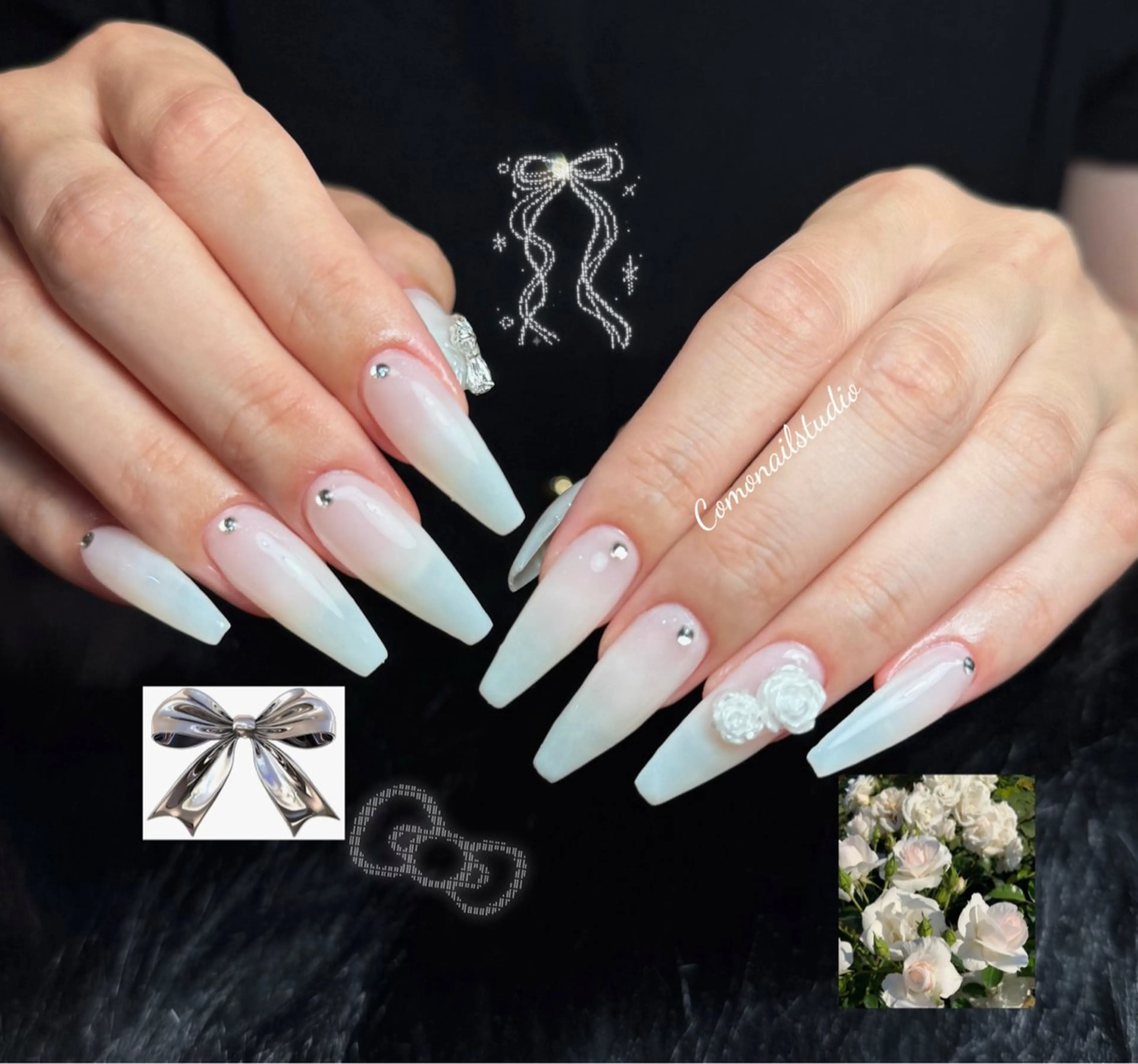 ネイル フレンチネイル グラデーション 韓国ネイル マグネットネイル シンプルネイル ハンドネイル CoMo Nail Studio所属・CoMo Nailのネイルデザイン