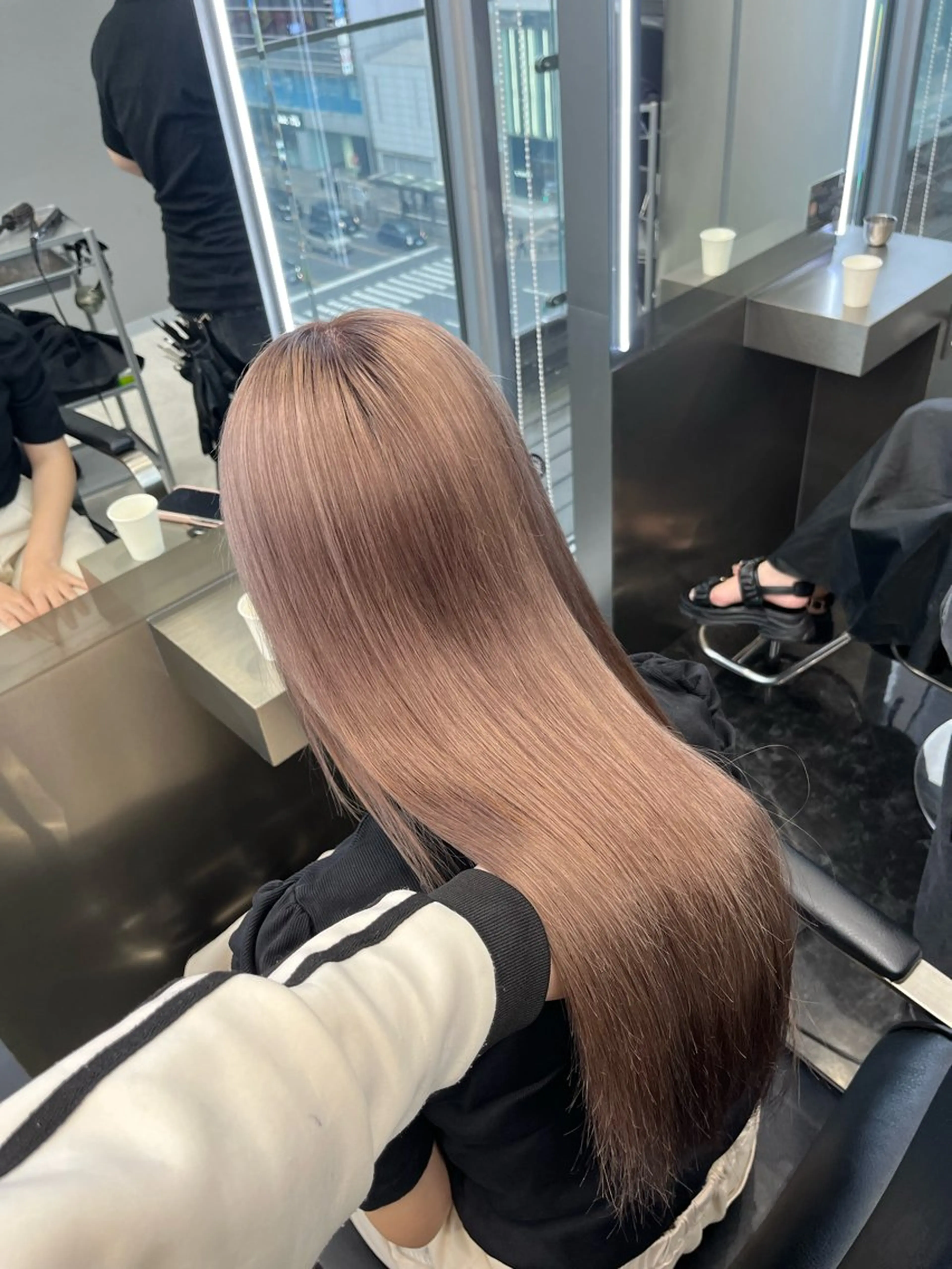 ロング カラー ヘアアレンジ ヘアカラー トリートメント ヘアセット ハイトーン/透明感 髪質改善/rinaのヘアスタイル