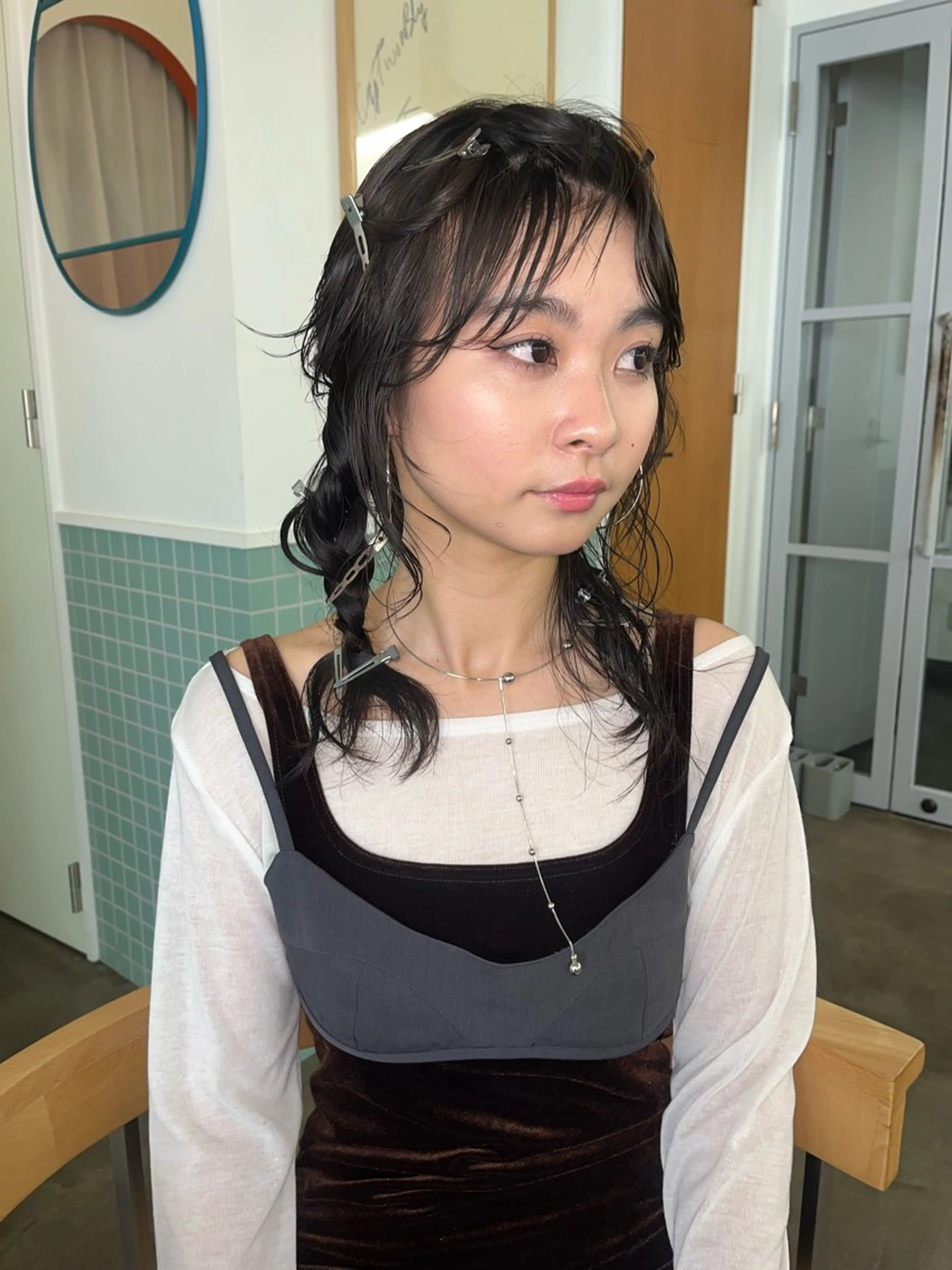 ヘアアレンジ 撮影モデル レイヤー/ケアパーマ /ニュアンス/モードのヘアスタイル