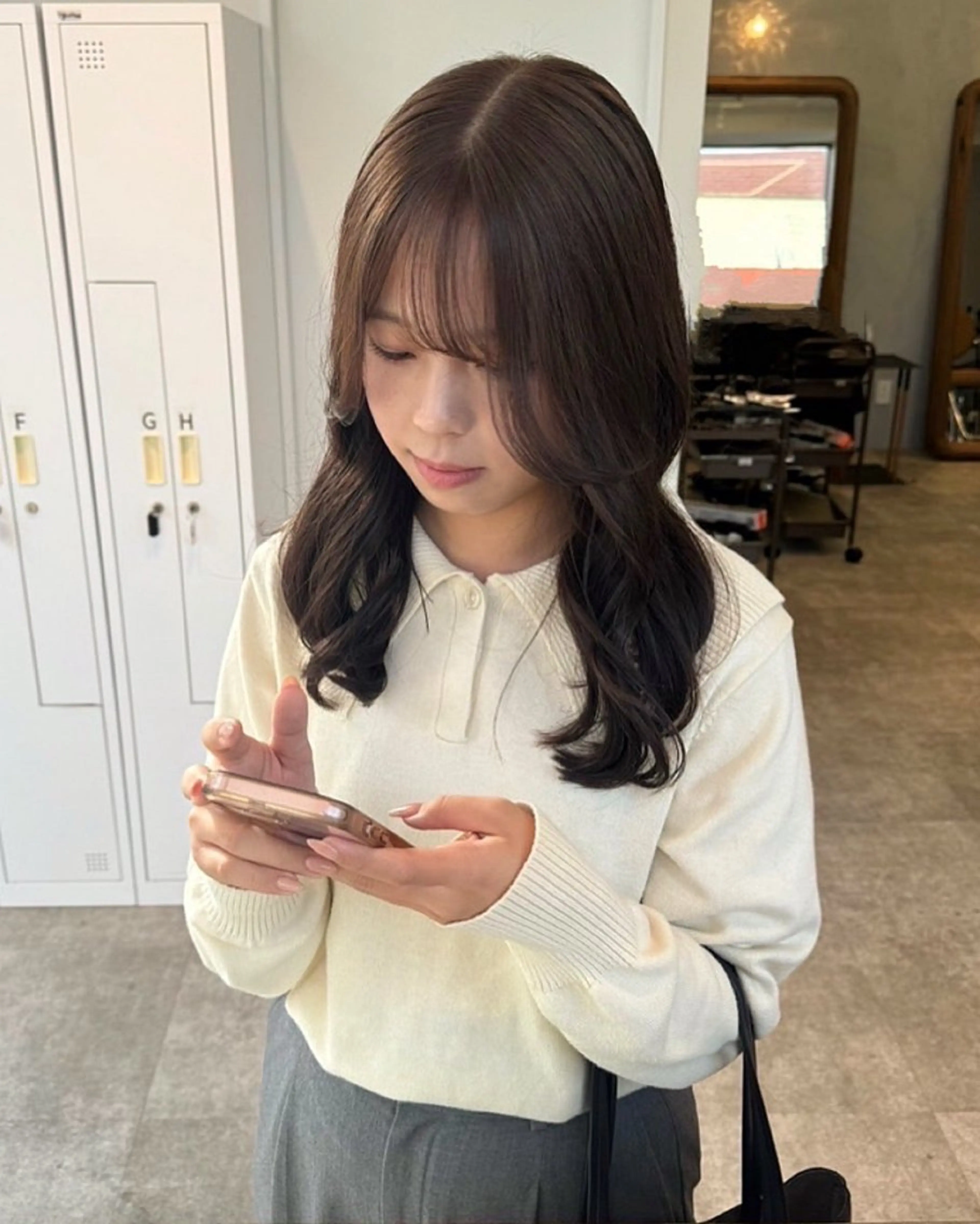 セミロング カラー ベージュカラー ブリーチ 透明感カラー ダブルカラー ブリーチなしカラー ヘアカラー yuka🥕 橿原神宮前のヘアスタイル