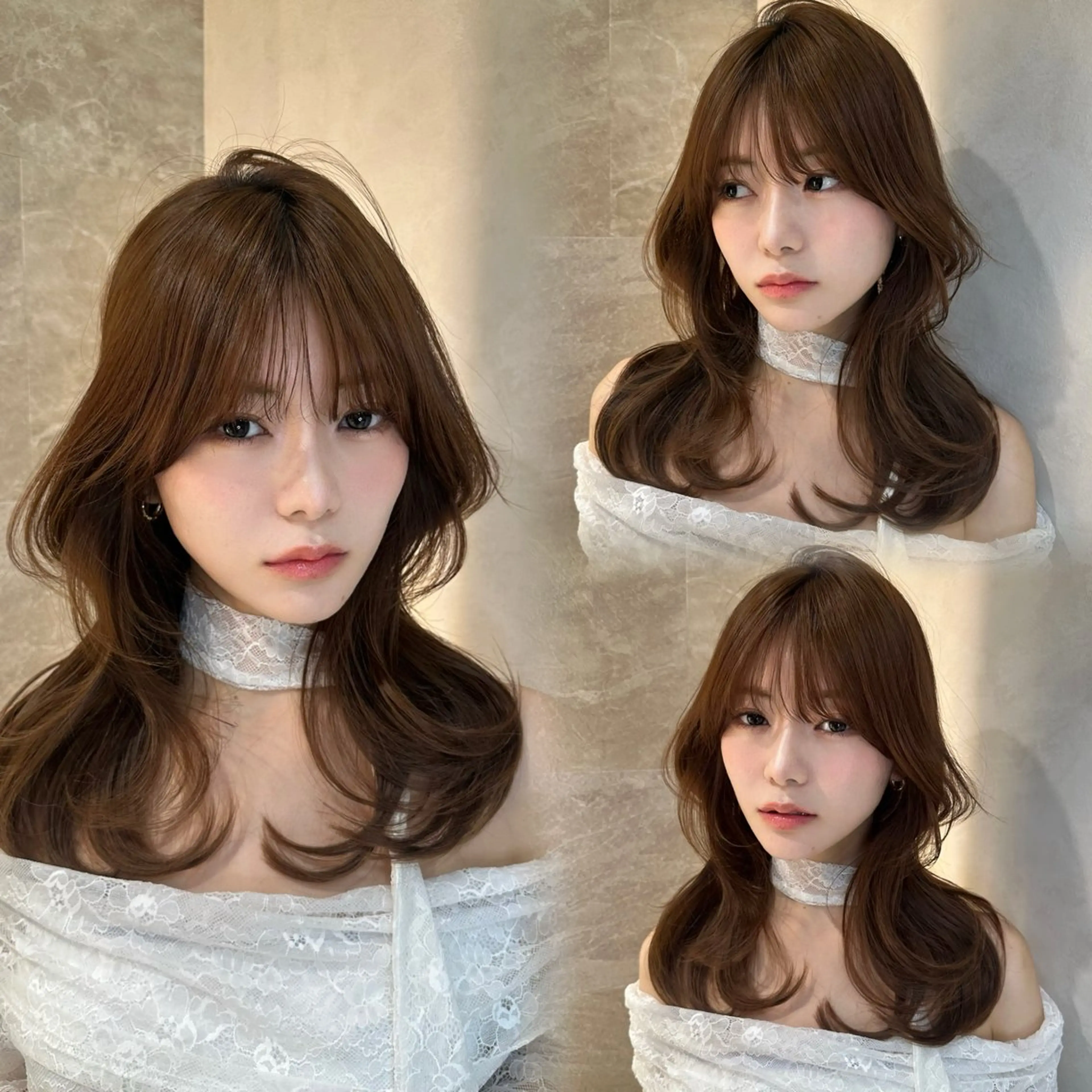 【💞スタンダードメニュー💞】韓国ヘアカット+艶カラー🫧🩵内部型スチームトリートメント付き🎀の写真