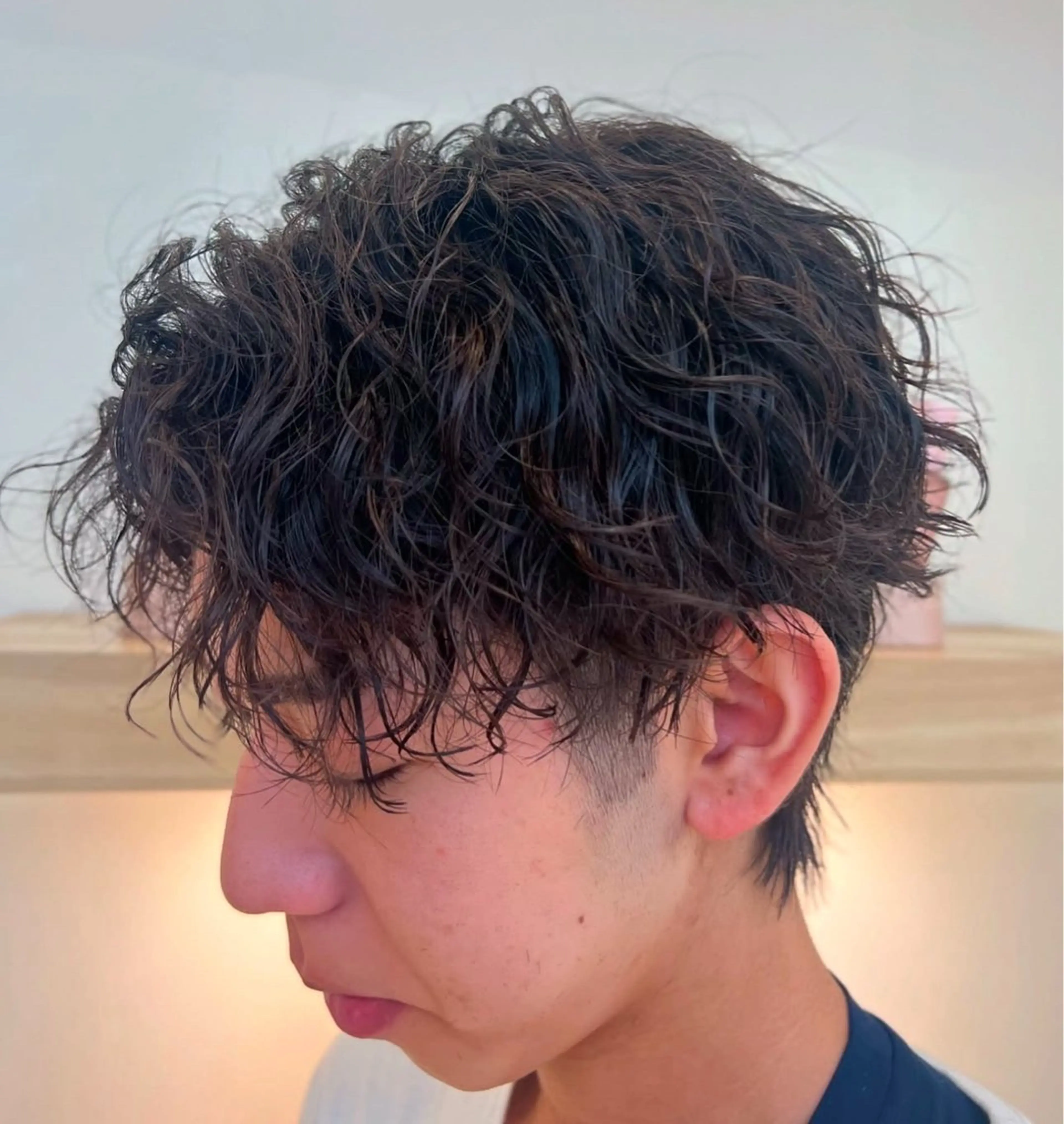 ショート パーマ メンズ カット トリートメント 久後清斗 クゴサヤトのヘアスタイル