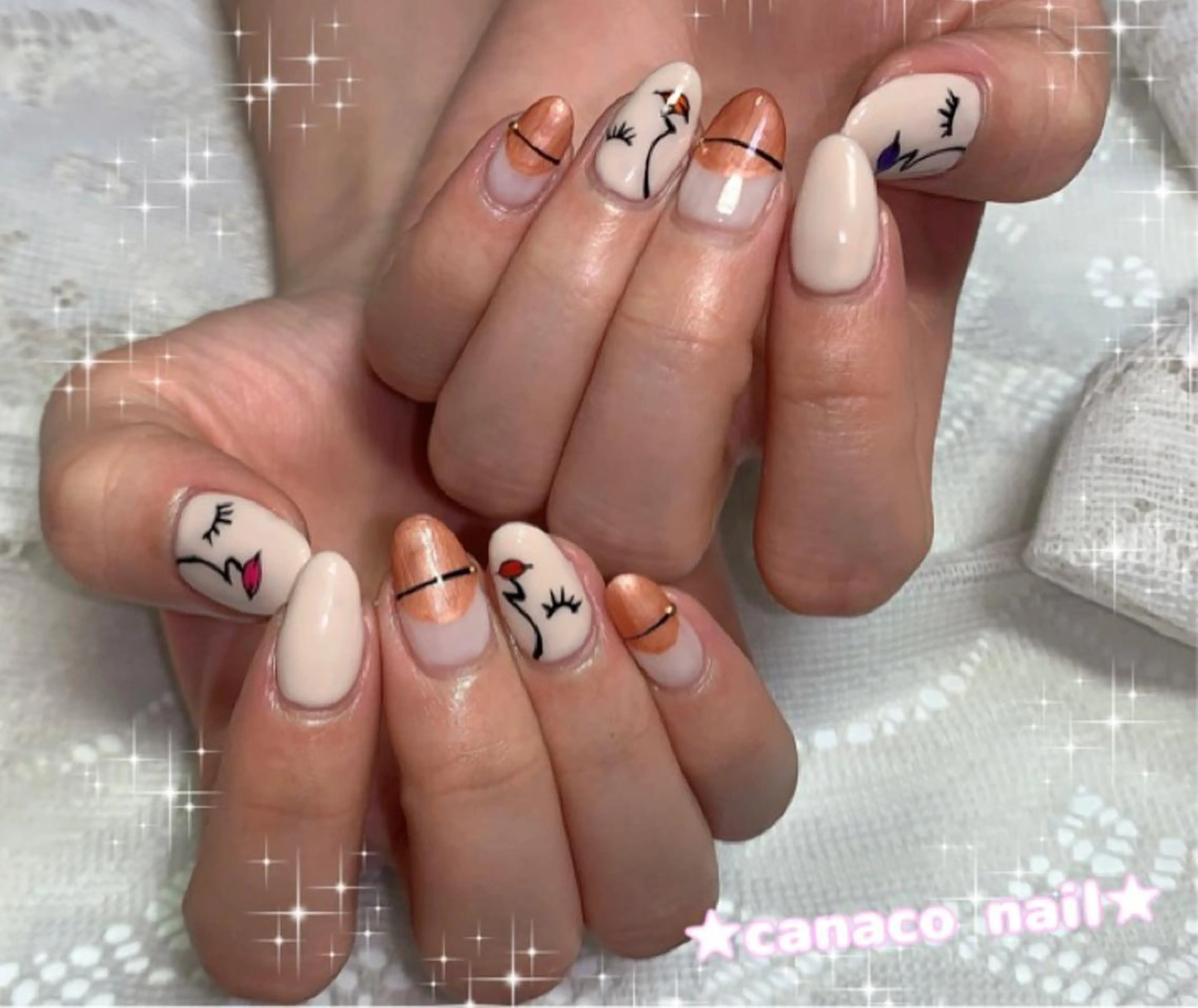 ネイル アートネイル ジェルネイル パラジェル ストーンネイル ハンドネイル ハンドケア Felice所属・ベテランネイル cnc  nailのネイルデザイン