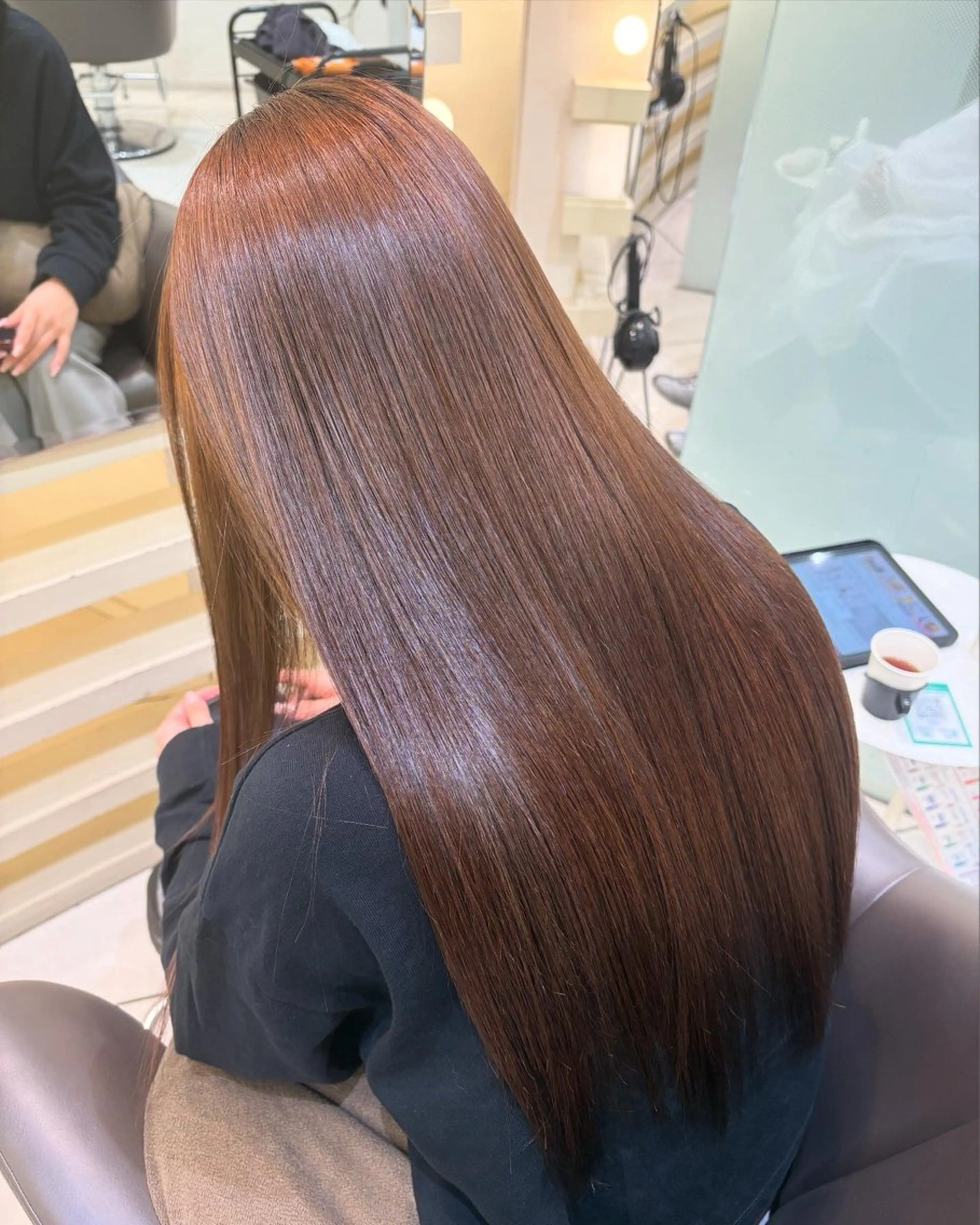 ロング カラー パーマ 縮毛矯正 縮毛矯正/艶髪/ チホリのヘアスタイル