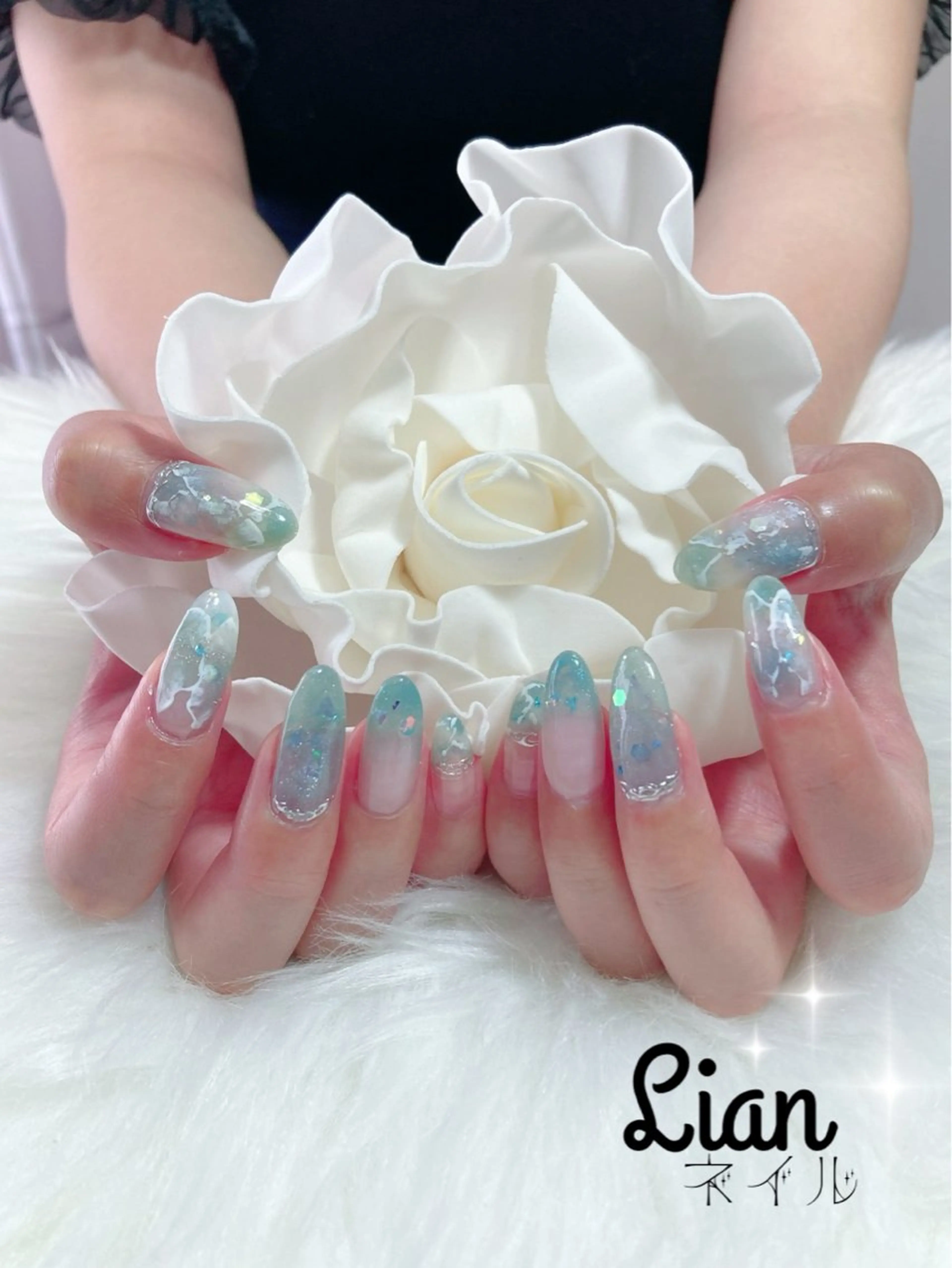 ネイル マグネットネイル ニュアンスネイル 夏ネイル Lianネイル 寛子Lianのネイルデザイン