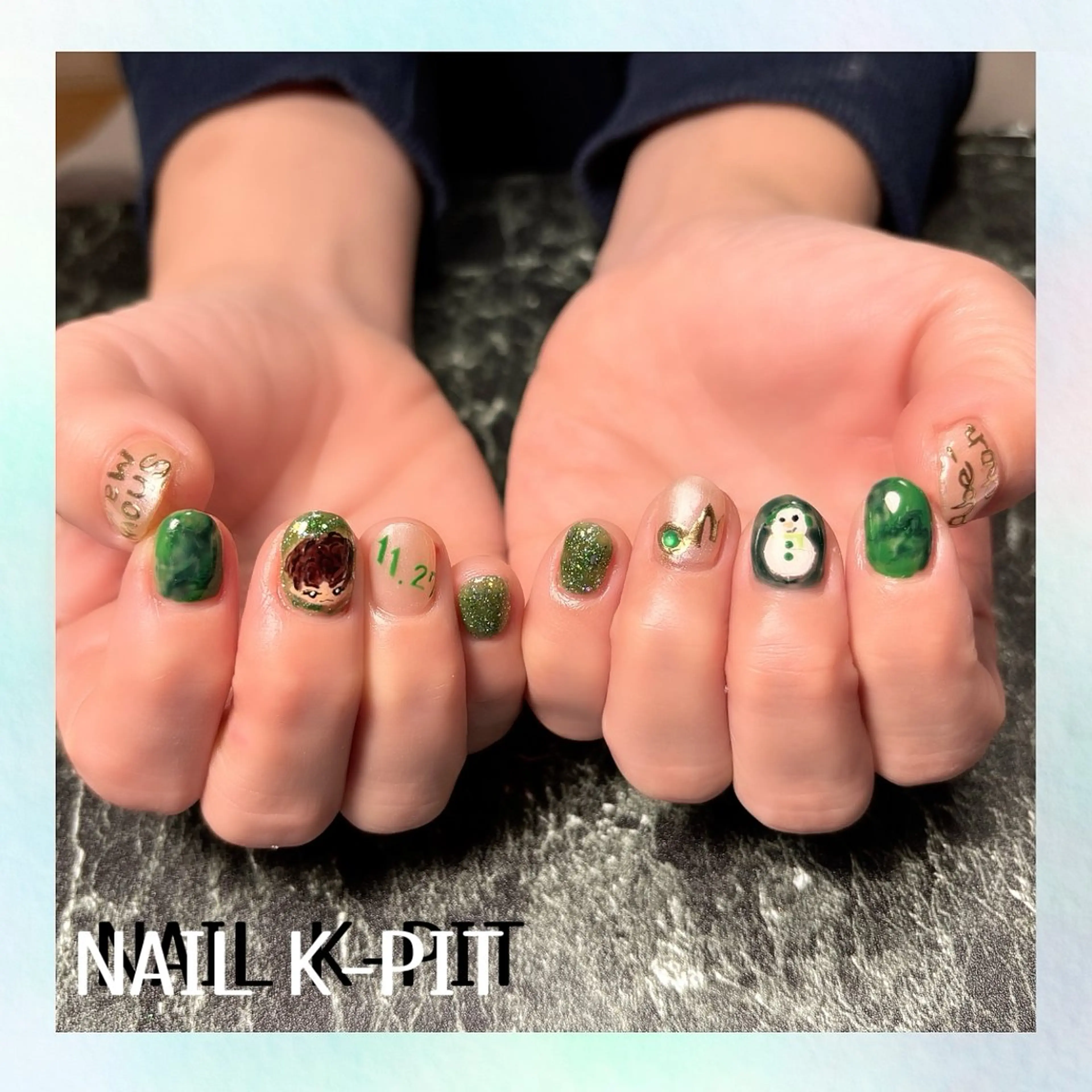 ネイル グリーン ハンドネイル NAIL K-PIT ネイル ケーピットのネイルデザイン