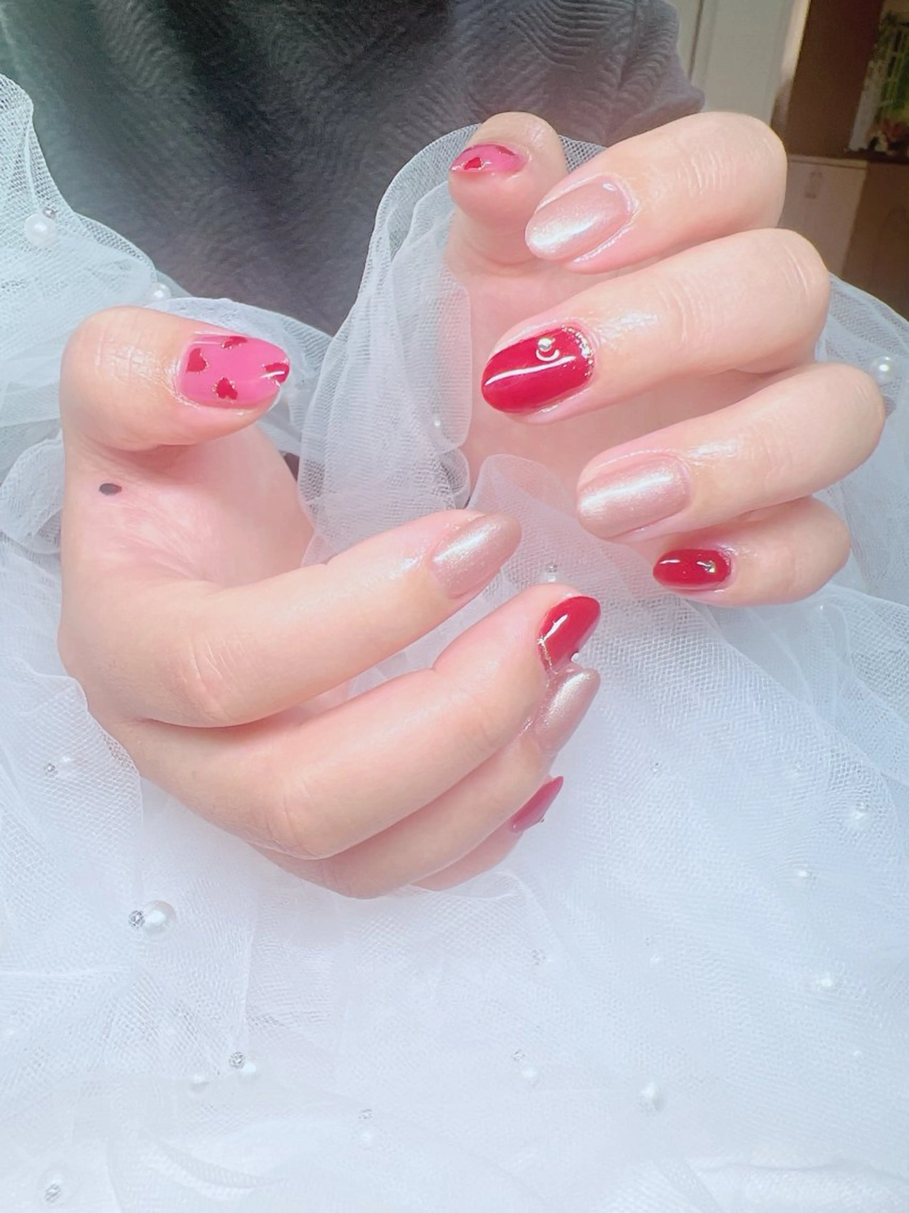 ケア＋簡単アト3本3色まで＋2本指で描くの写真