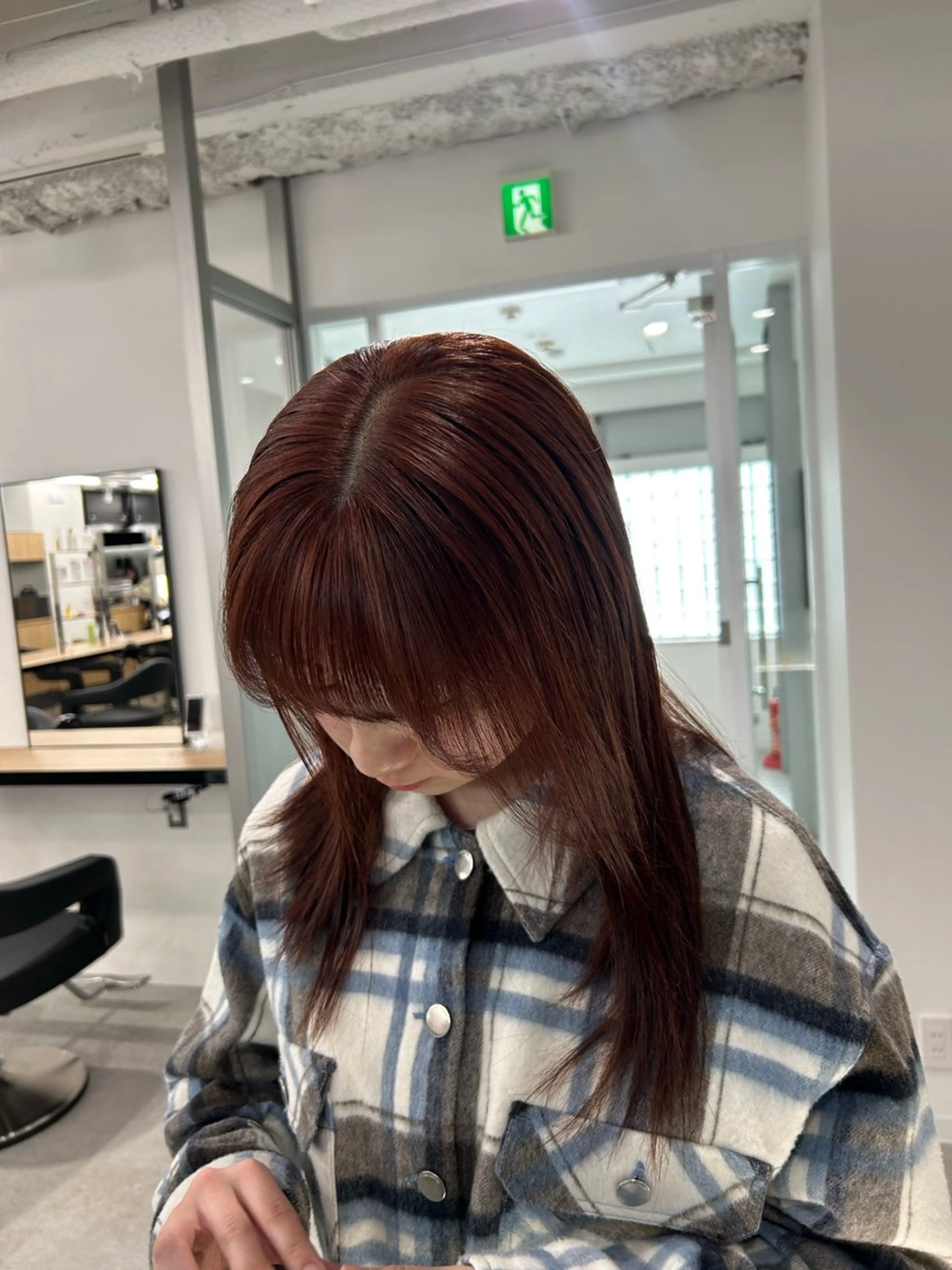 セミロング カラー 愛結 暖色カラー🎀🩰のヘアスタイル