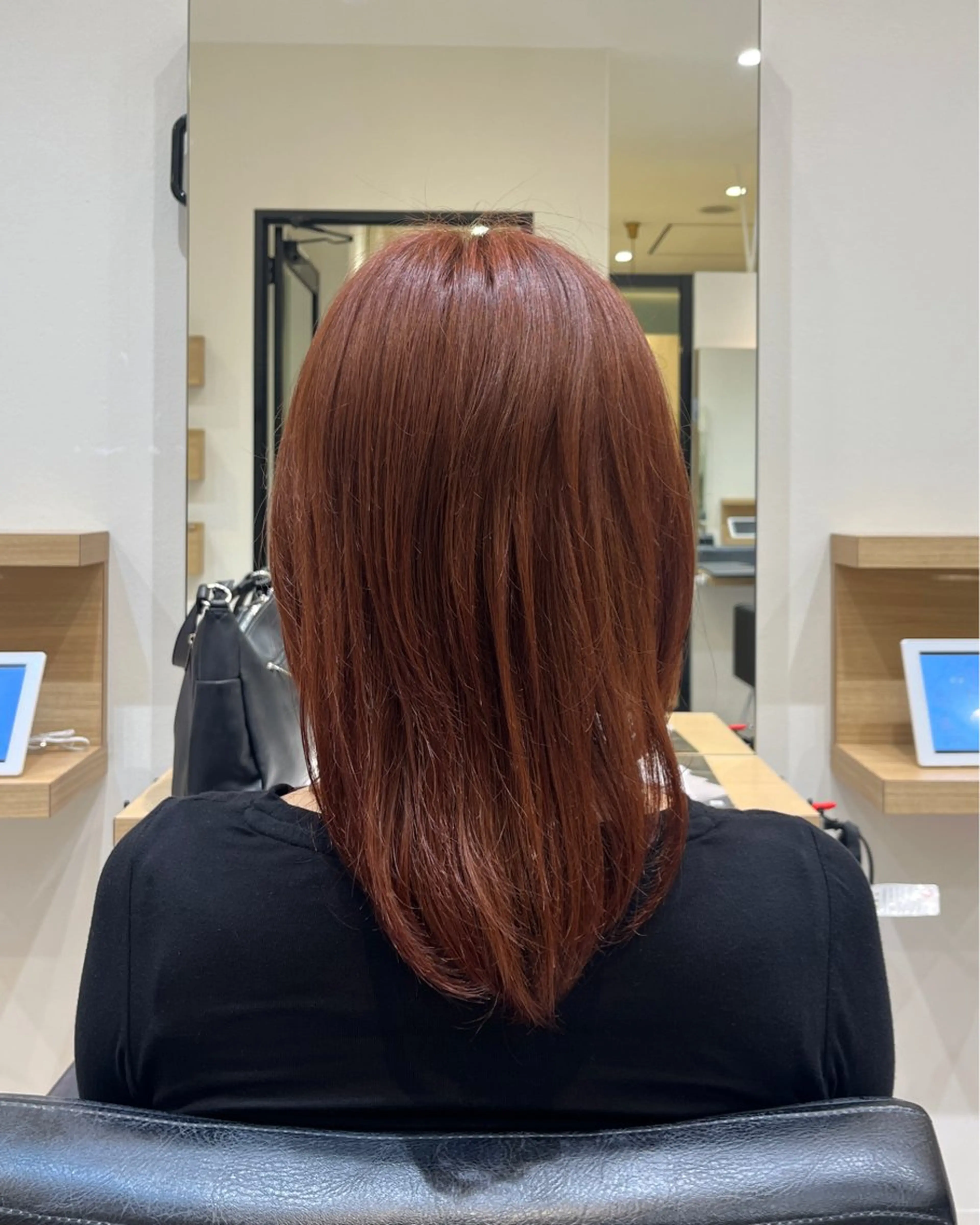 ミディアム カラー ブリーチ ブラウンカラー ブリーチなしカラー オレンジ オレンジブラウン TAYA府中店所属・Ri seのヘアスタイル