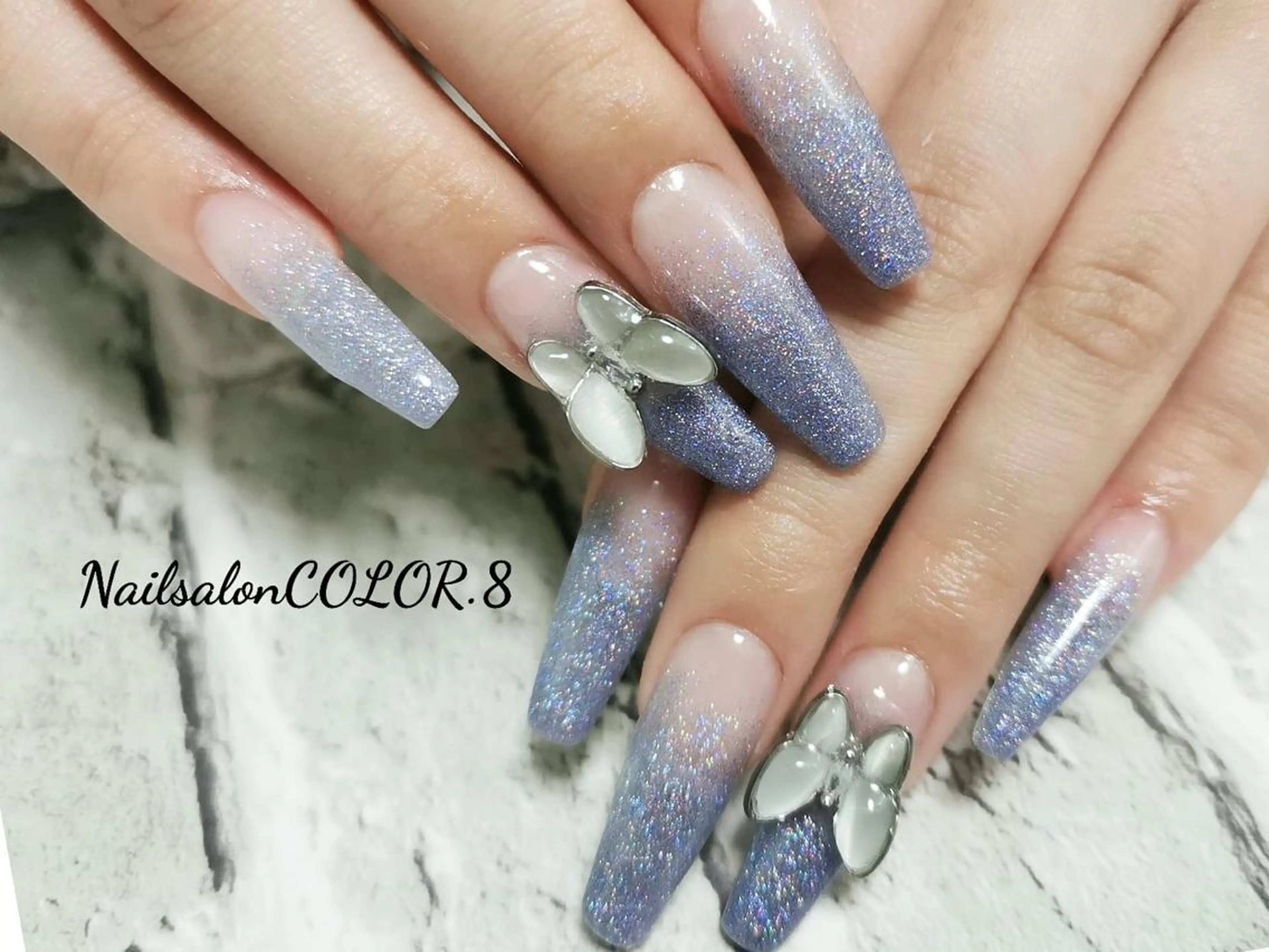 ロング ネイル ハンドネイル ネイルサロンカラーエイト所属・color.8 AYAのネイルデザイン